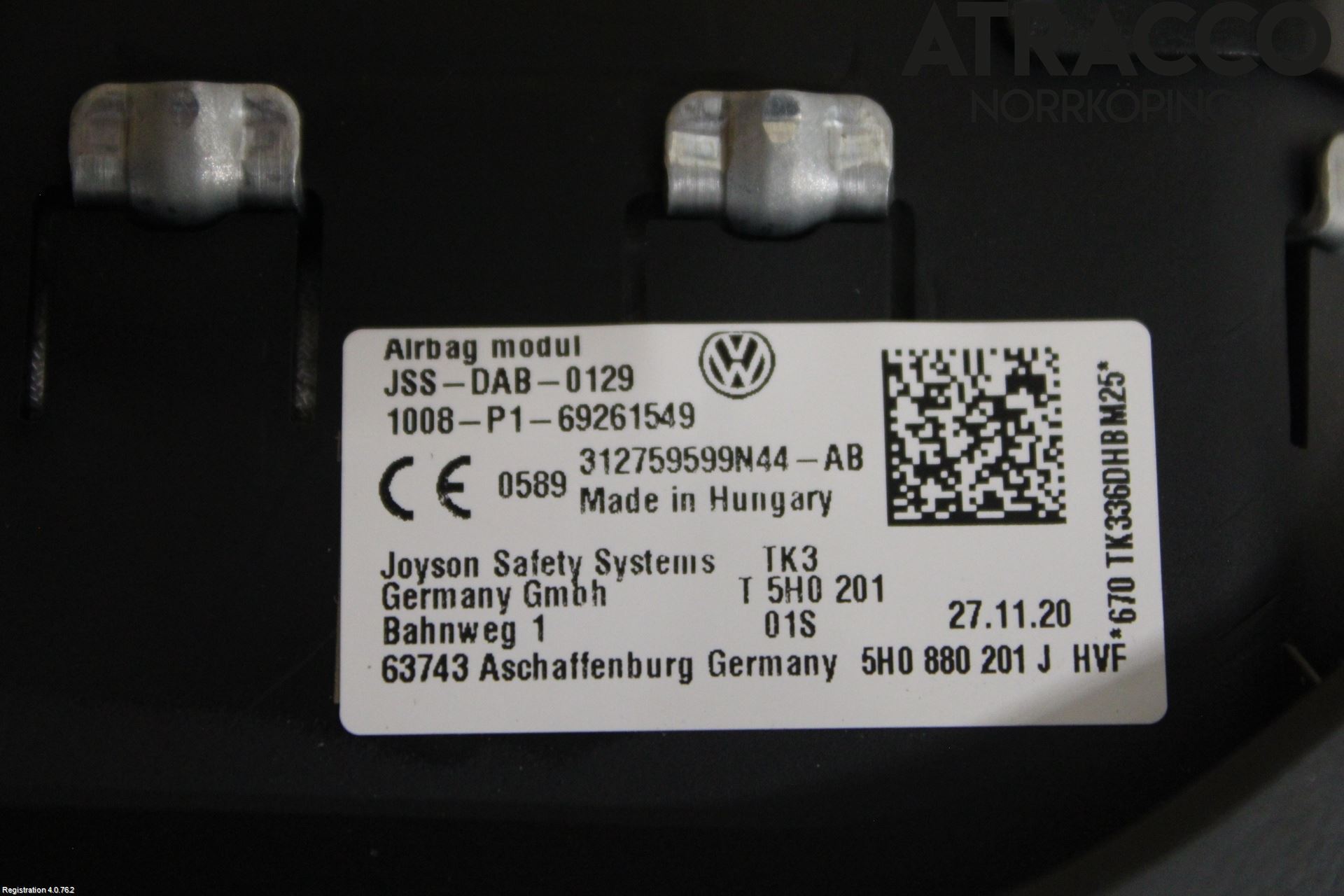 Volkswagen VW GOLF / E-GOLF VIII 20- Ratt Signalkudde