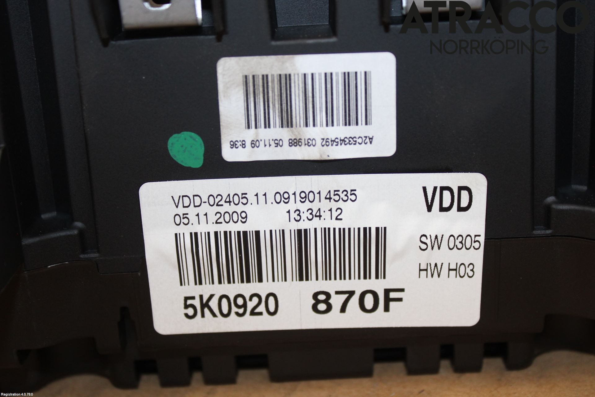 Volkswagen VW GOLF VI 09-13 Instrument Komb