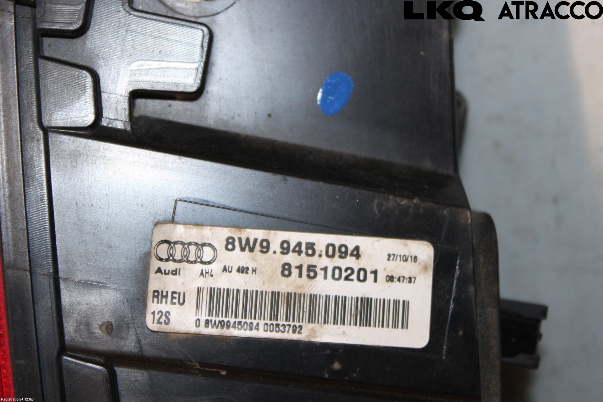 Audi A4/S4 B9 16-19 Bakljus Lucka Hö