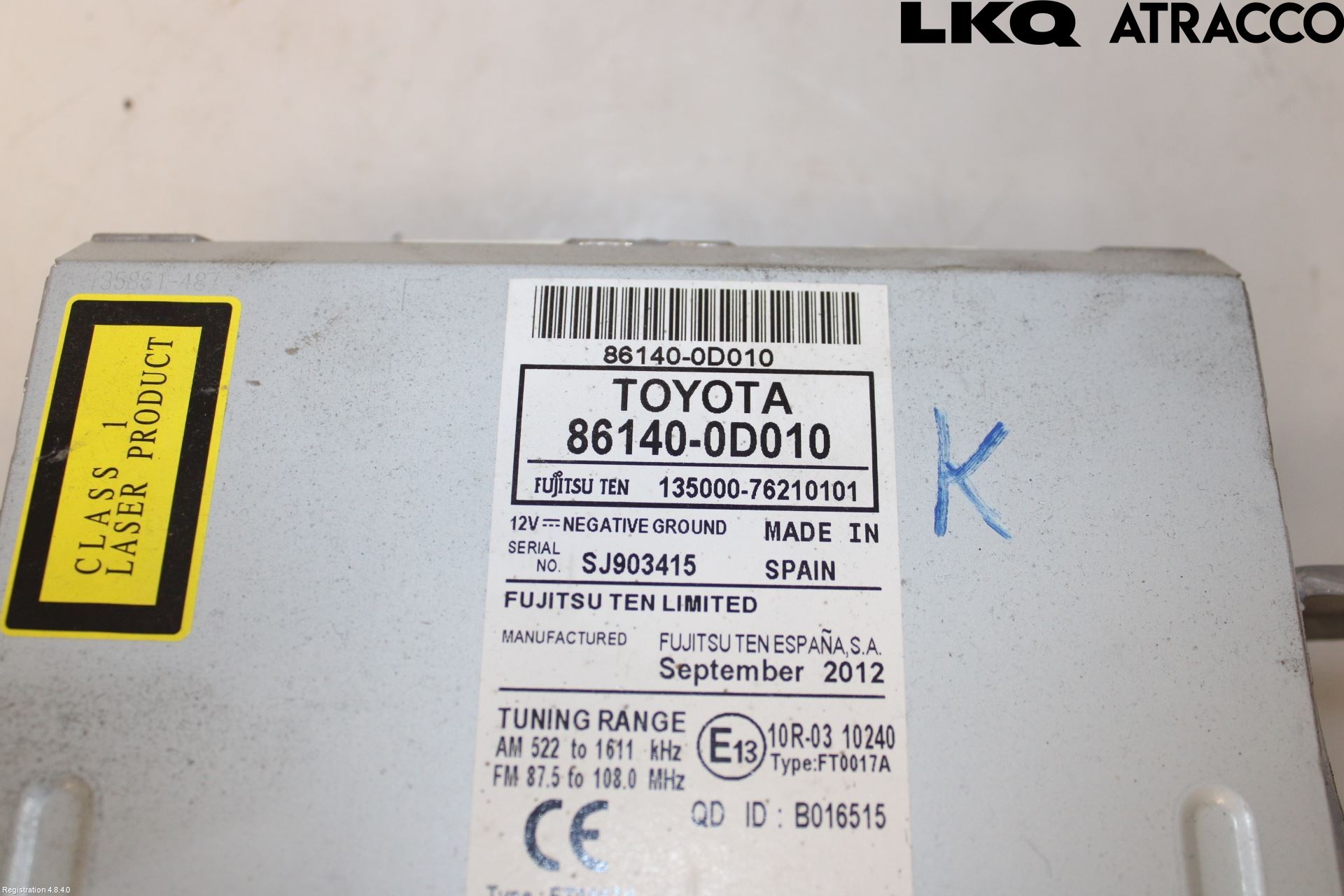 Toyota YARIS XP130 12-14 Cd Radio - Multimediapanel