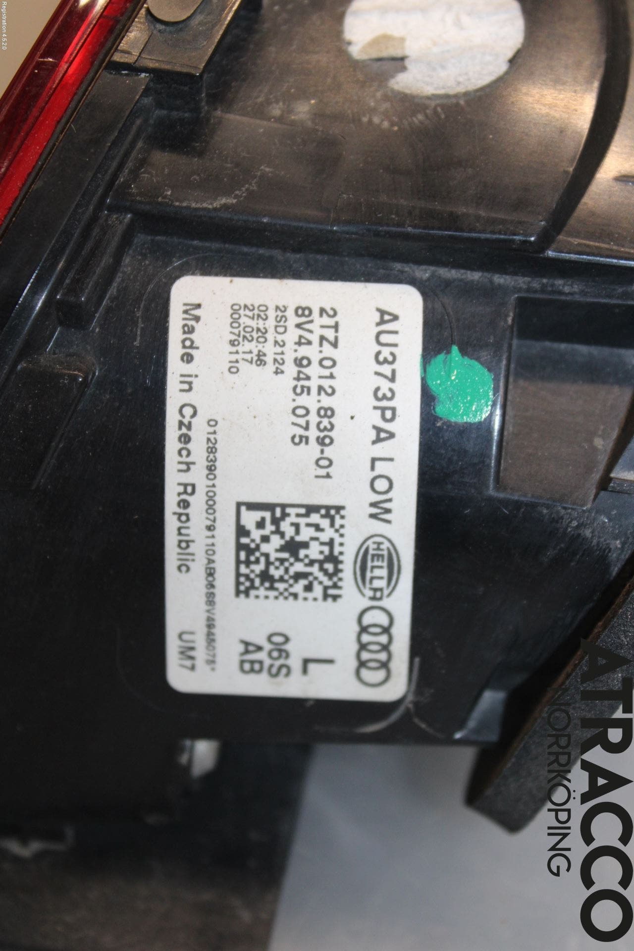 Audi A3/S3 8V 13-20 Bakljus Lucka Vä