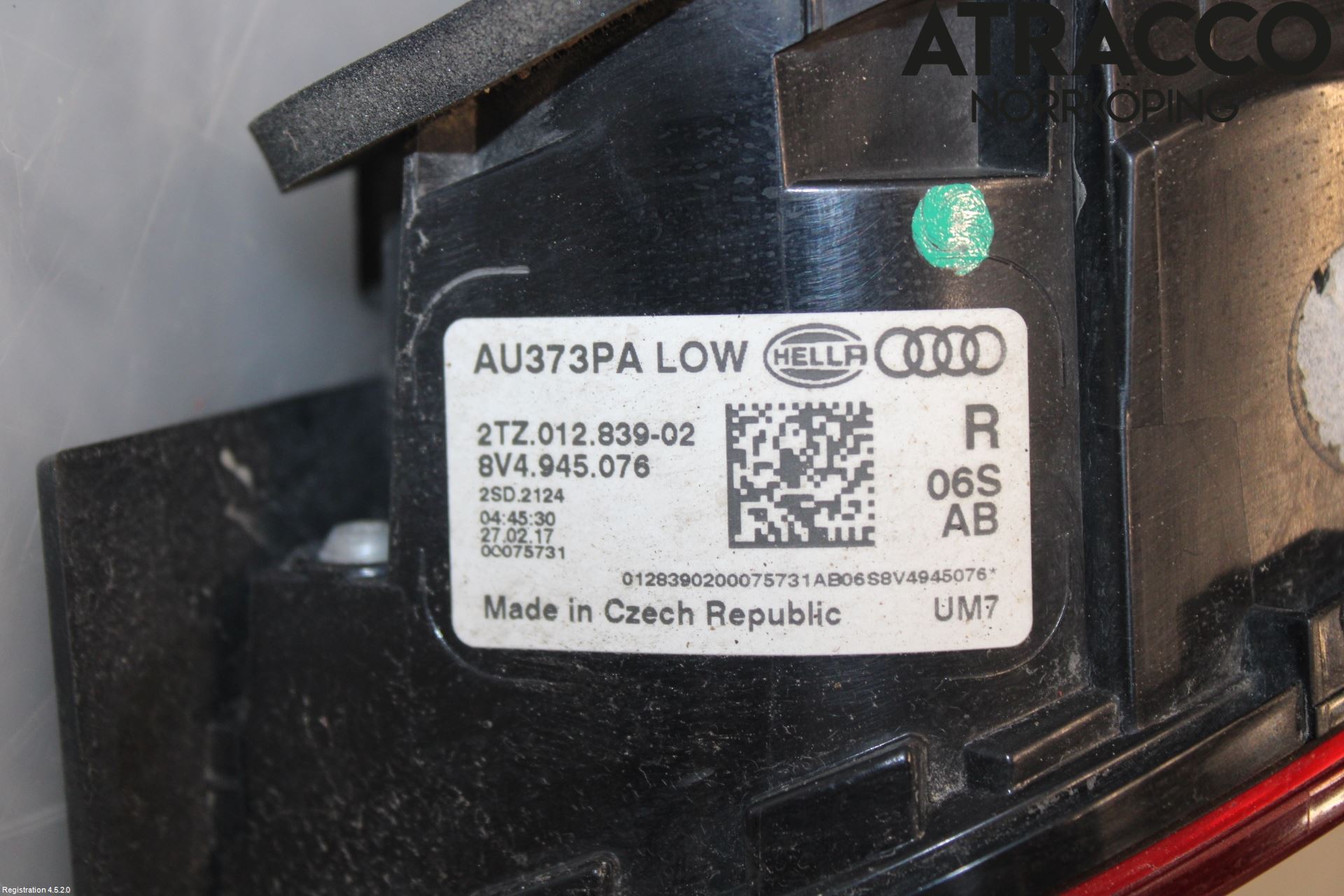 Audi A3/S3 8V 13-20 Bakljus Lucka Hö