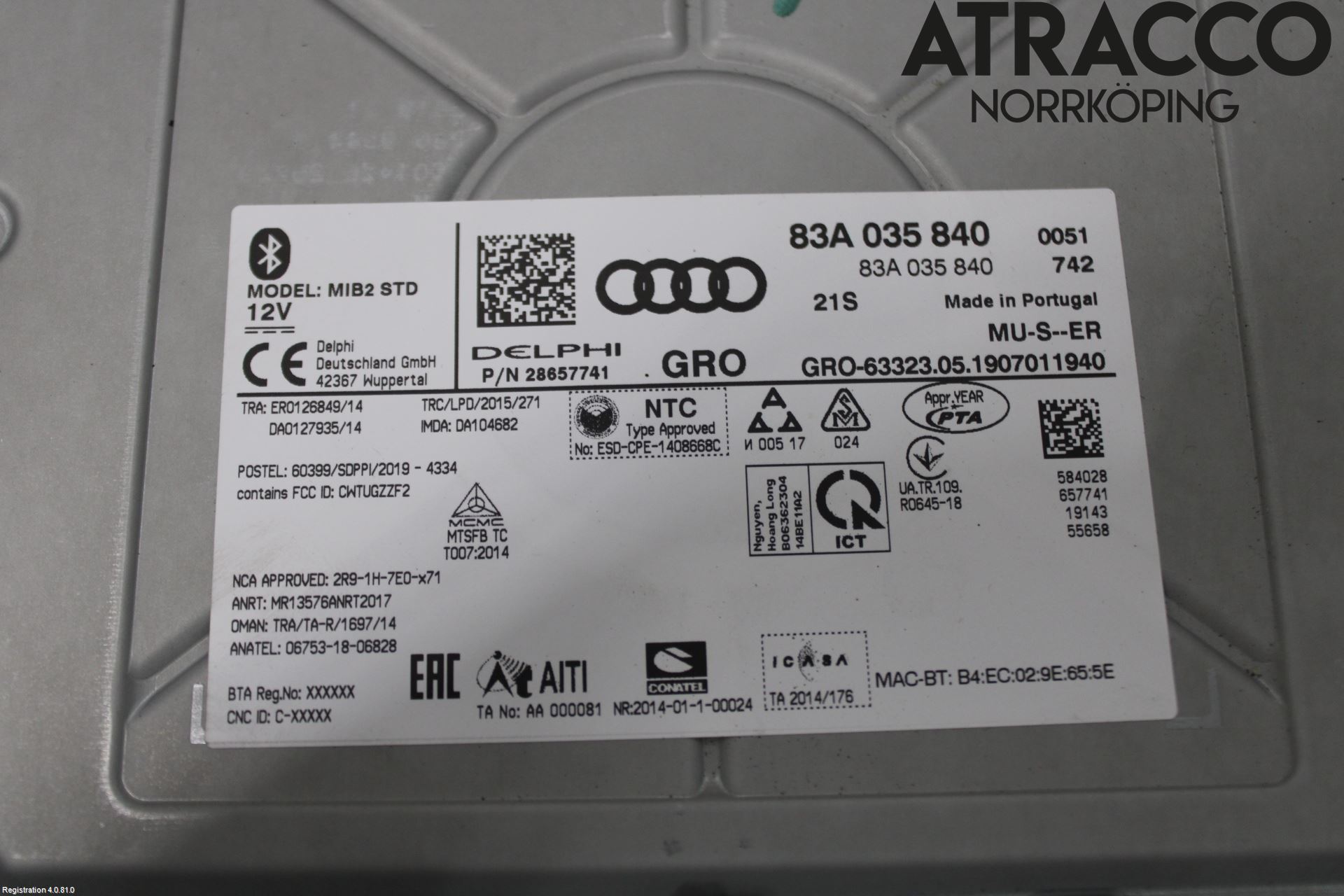 Audi A1 19- Cd Radio - Multimediapanel