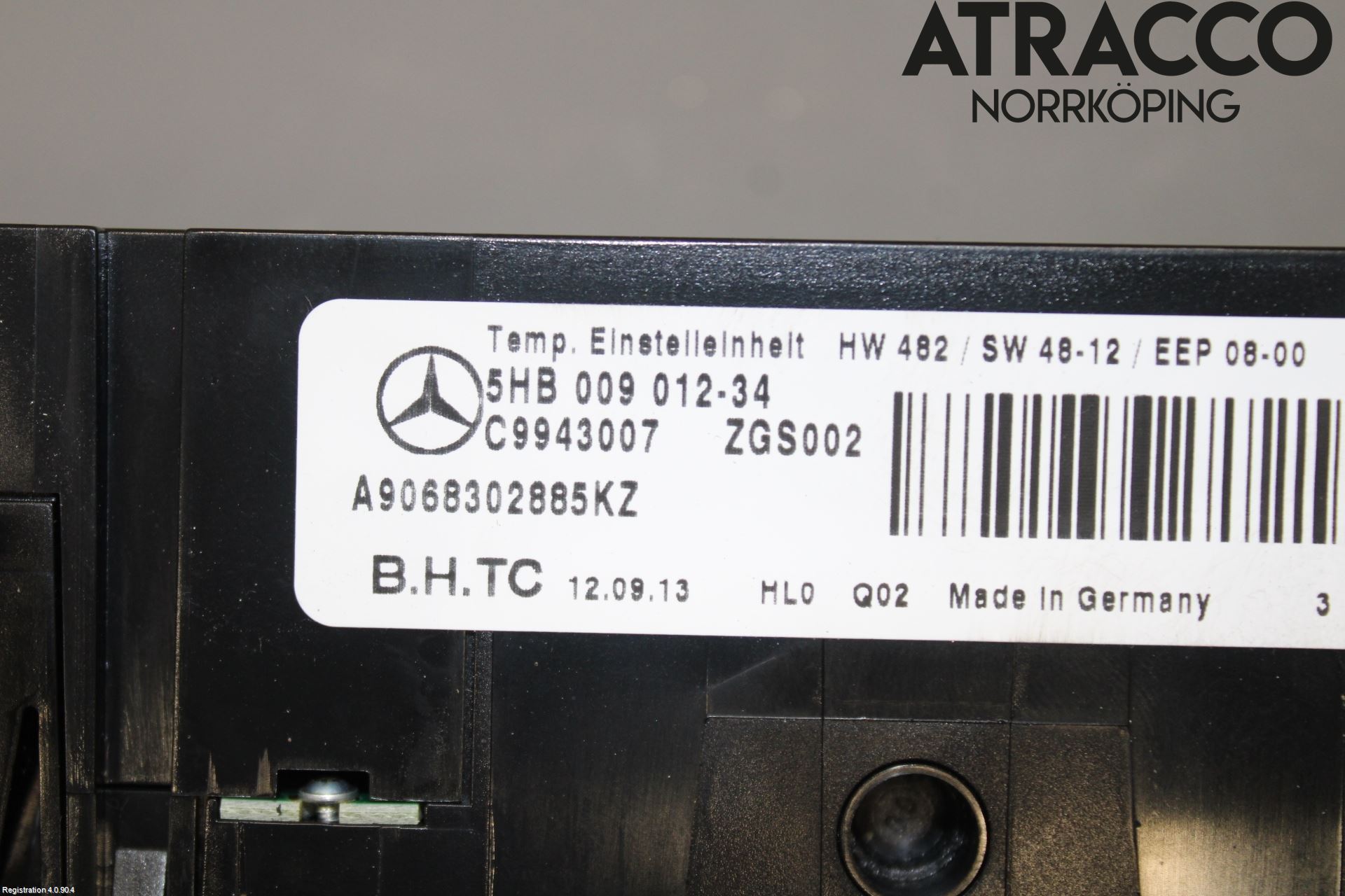 Mercedes-Benz MB SPRINTER (W906) 06-18 Värmereglage