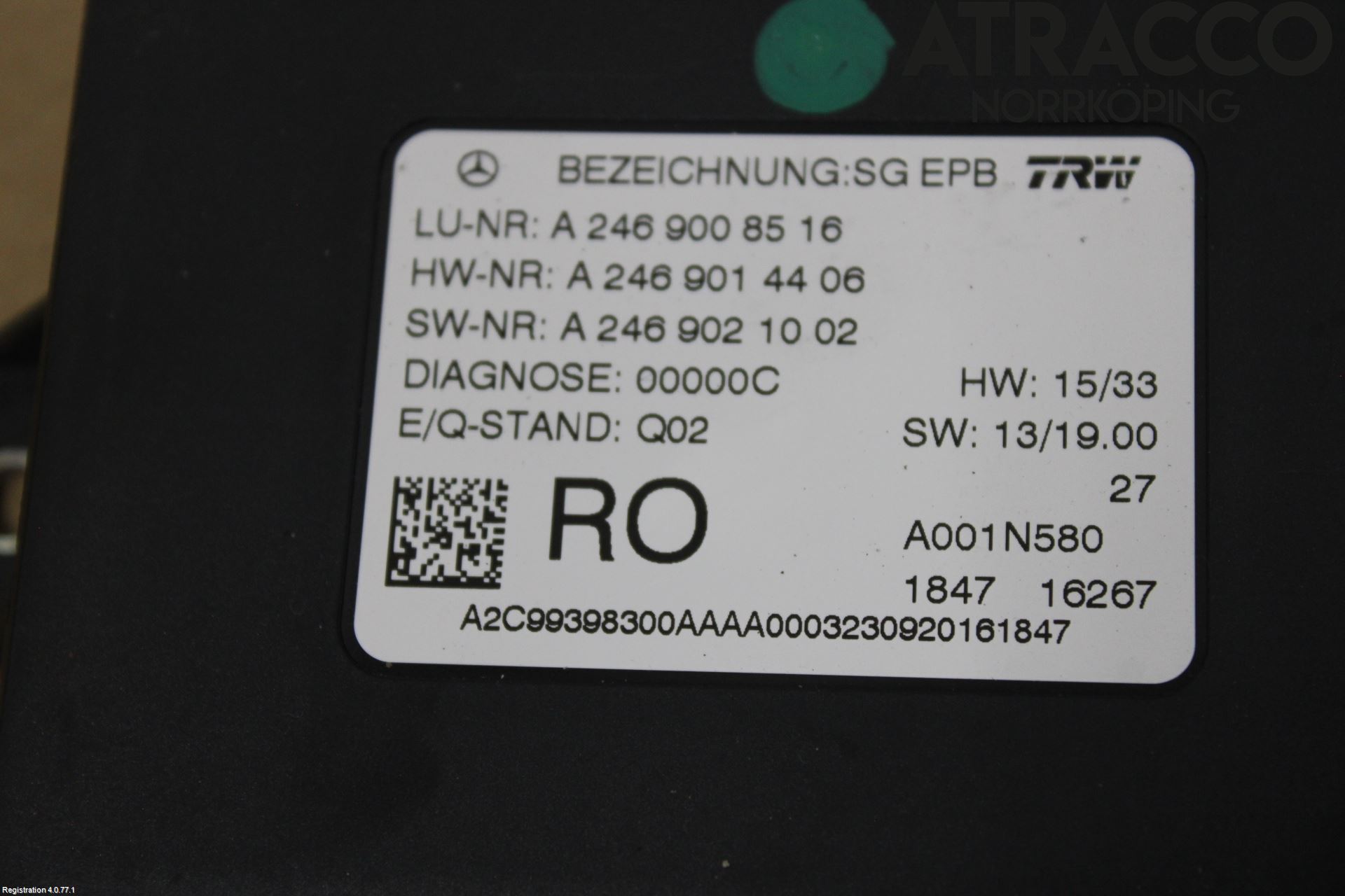 Mercedes-Benz MB GL/GLS-KLASS (X166) 12-19 Styrenhet Parkbroms Epb