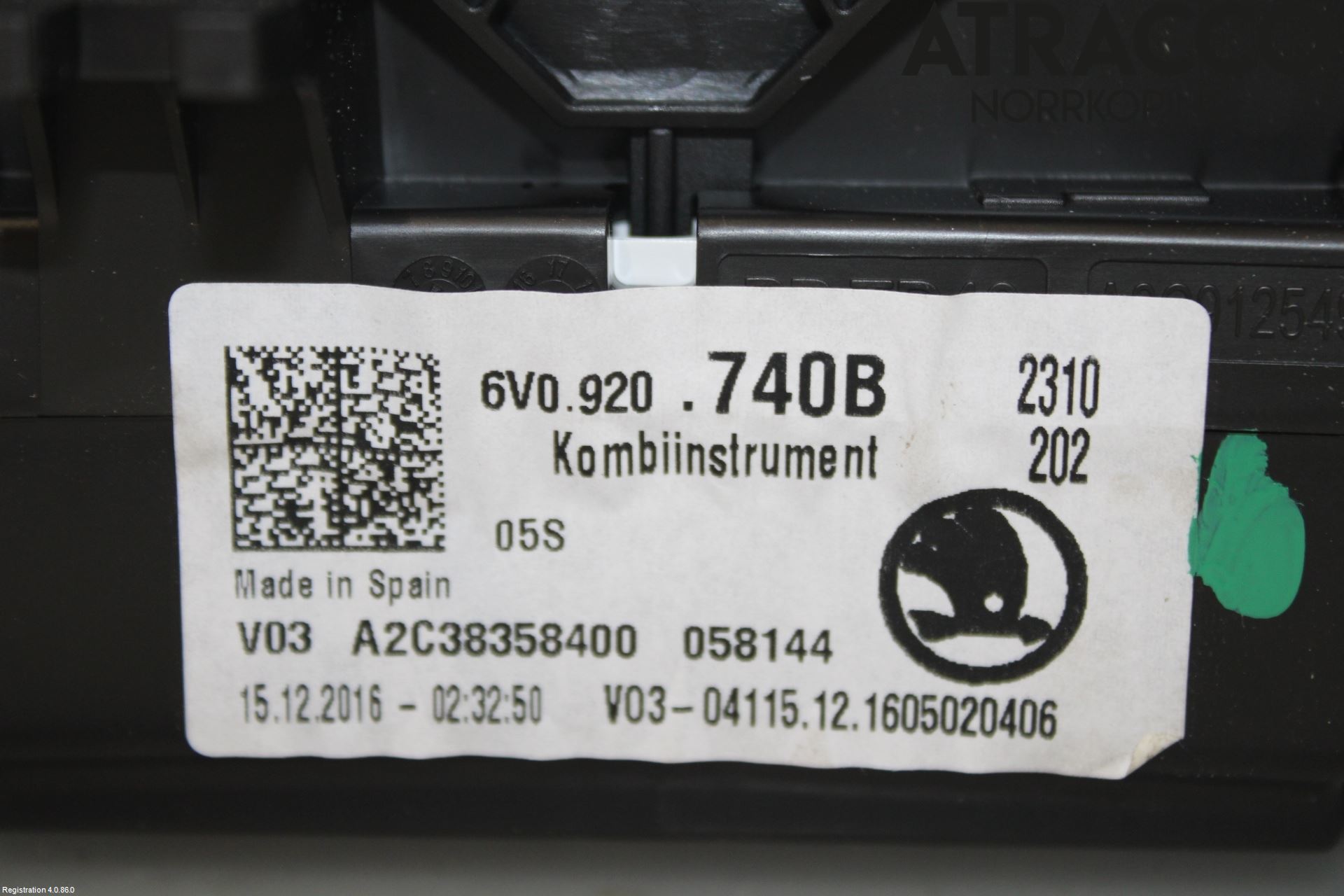 Skoda FABIA 15-21 Instrument Komb