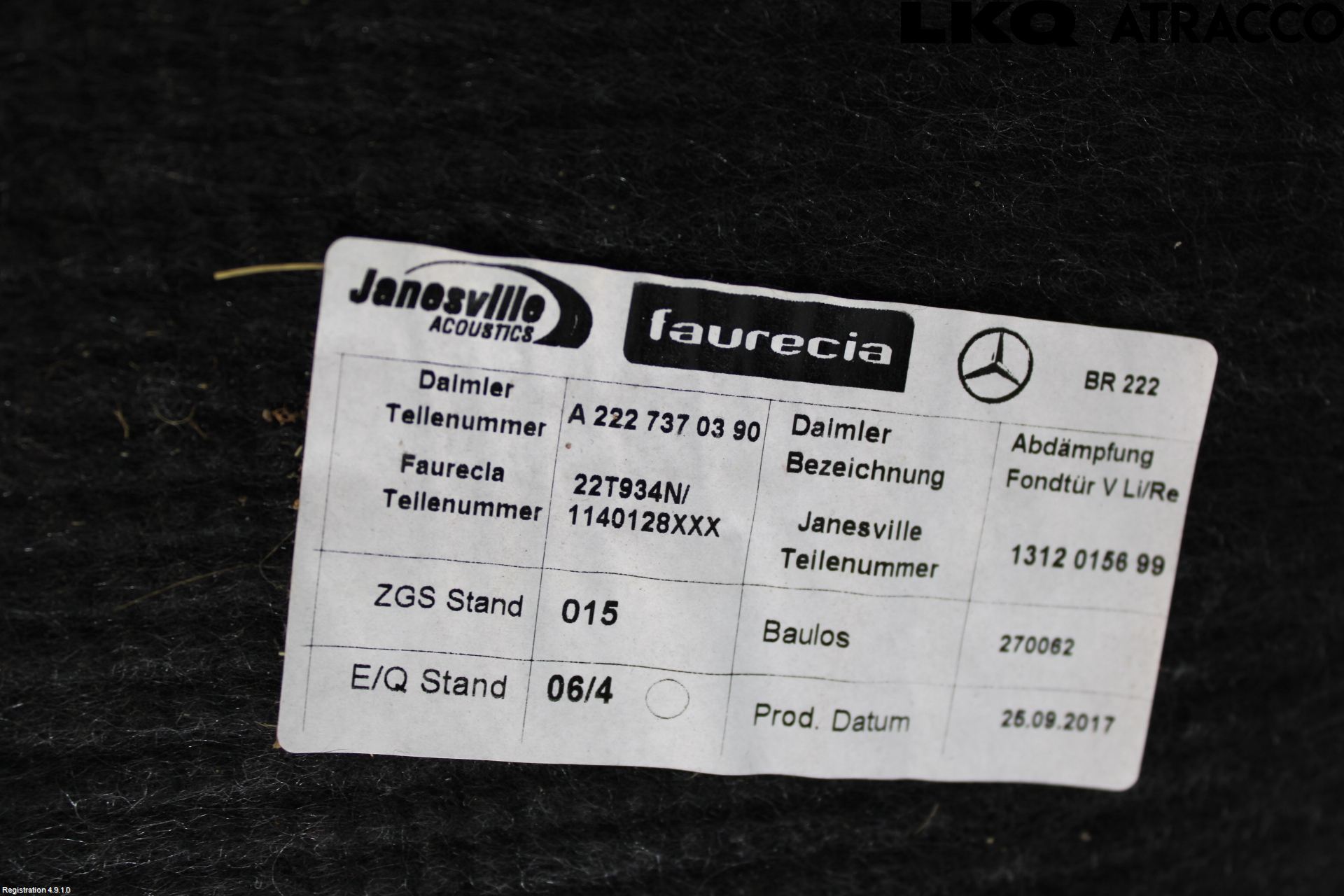 Mercedes-Benz MB S-KLASS (W222) 13-20 Dörrklädsel Vä