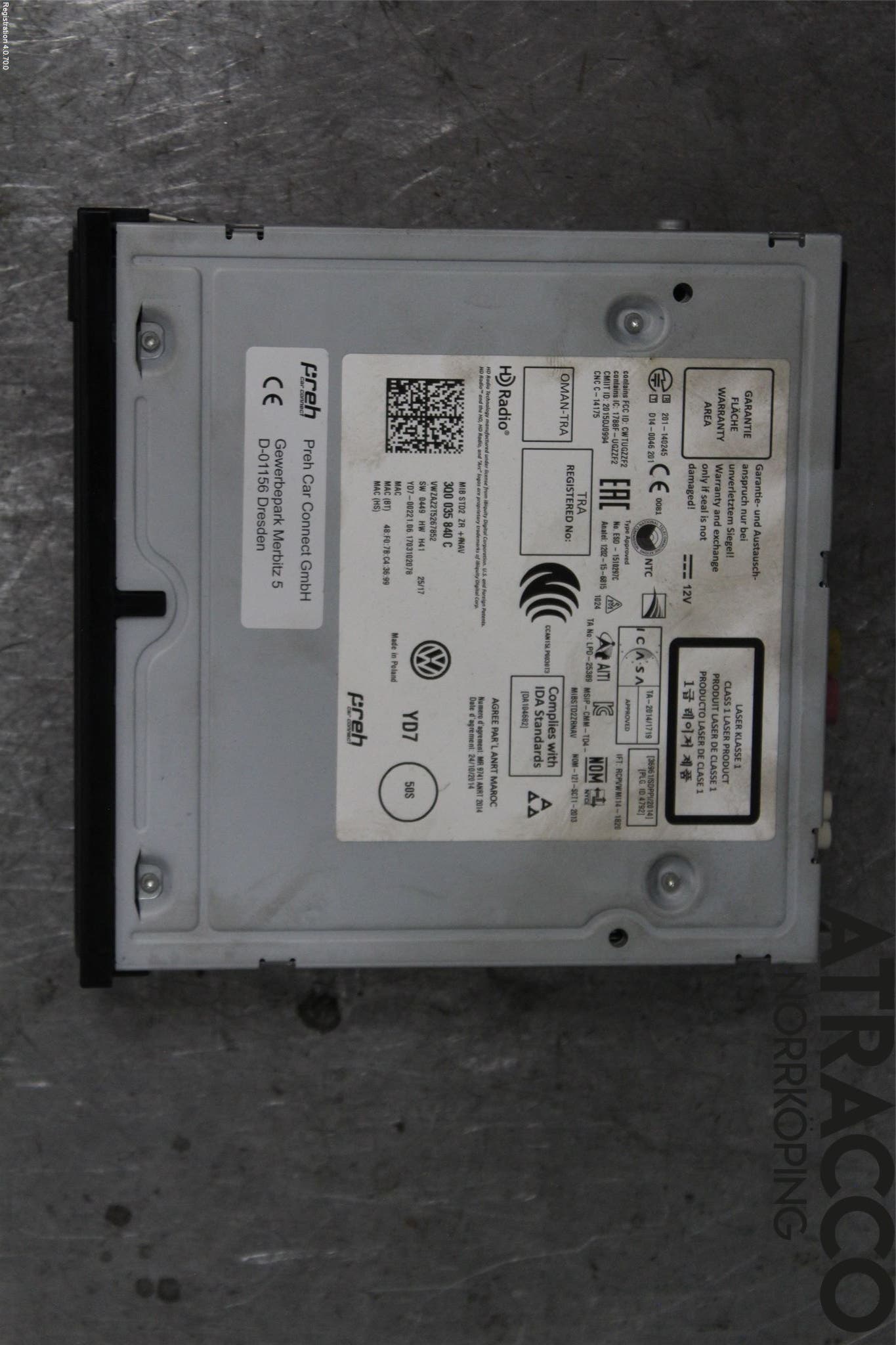 Volkswagen VW GOLF / E-GOLF VII 13-20 Cd Radio - Multimediapanel