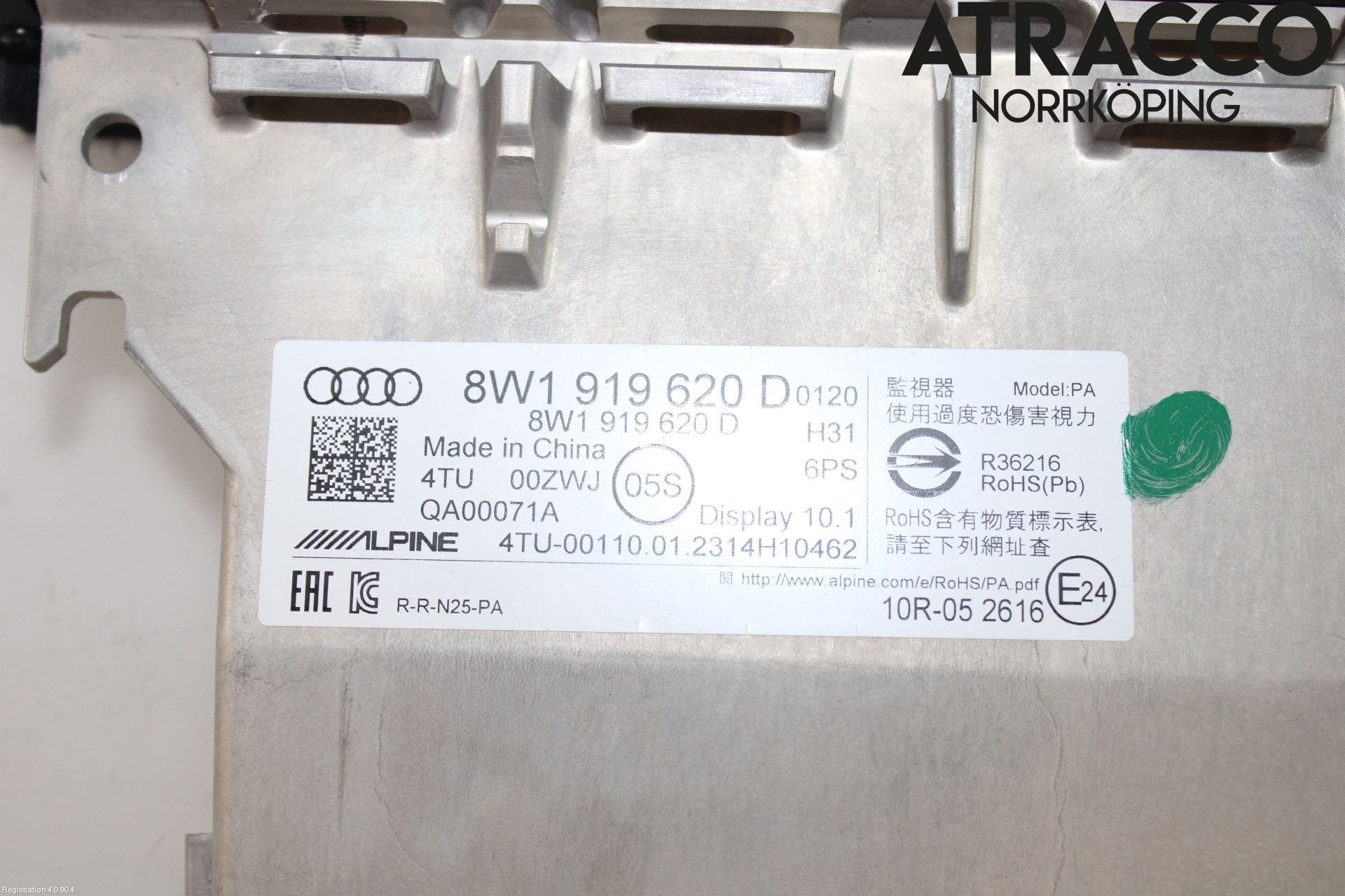 Audi A4/S4 B9 20- Bildskärm