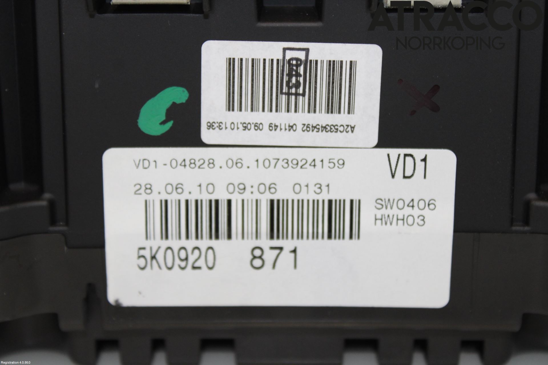 Volkswagen VW GOLF VI 09-13 Instrument Komb