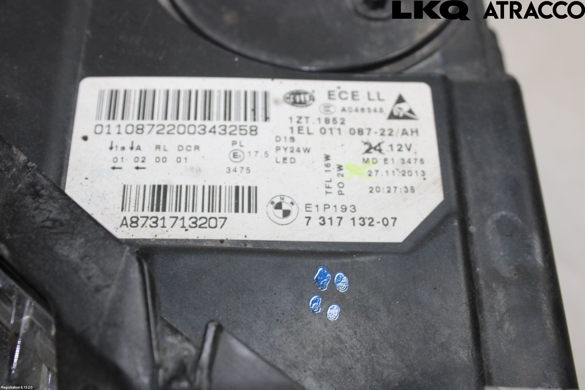 BMW 5 F10/F11/F18 09-17 Strålkastare Höger