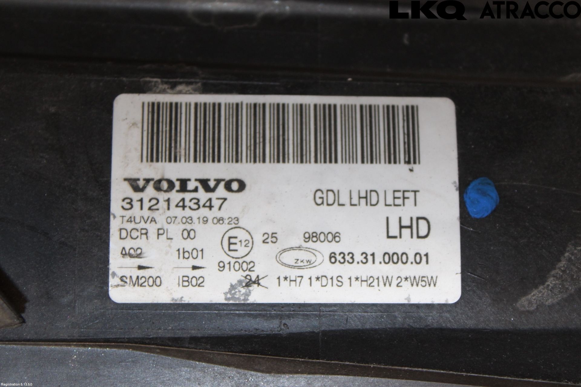 Volvo V70 08-13 Strålkastare Vänster
