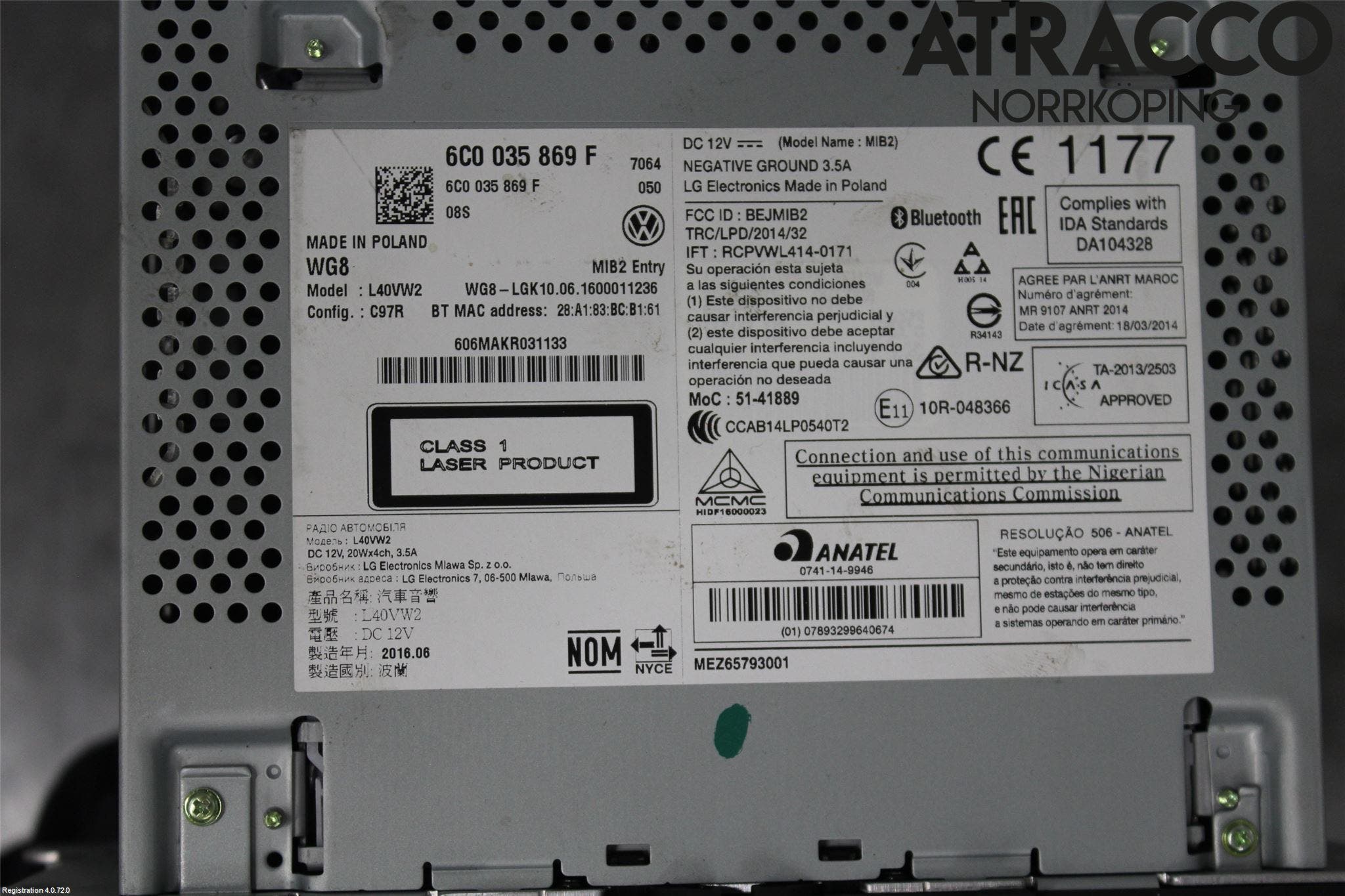 Volkswagen VW POLO 10-17 Cd Radio - Multimediapanel