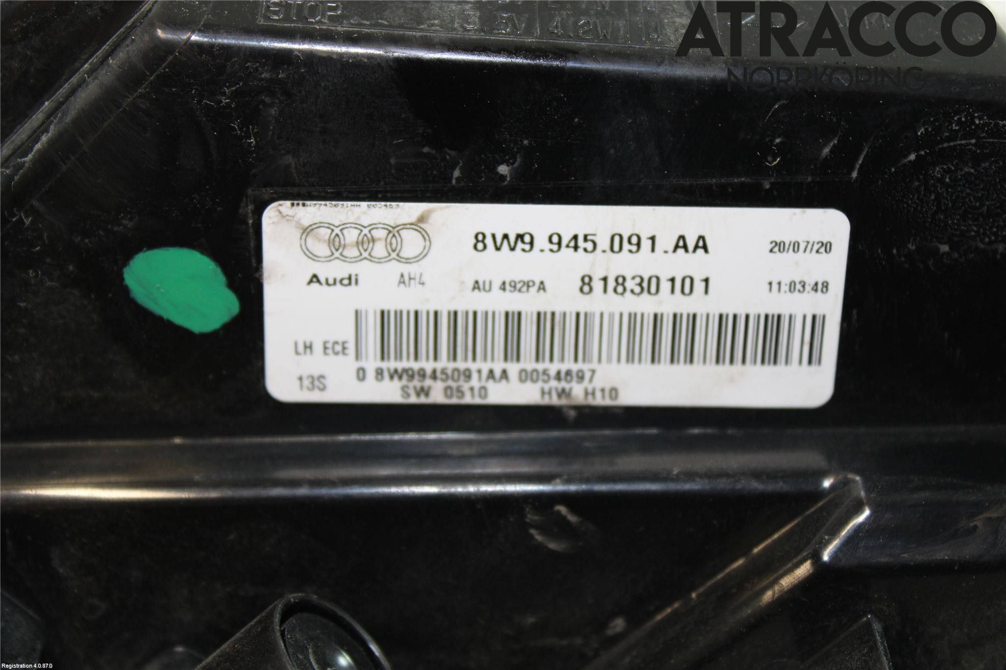 Audi A4/S4 B9 20- Bakljus Vänster