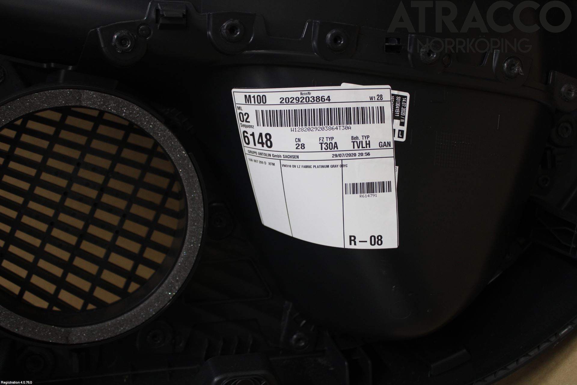 Volkswagen VW ID.3 21- Dörrklädsel Vä