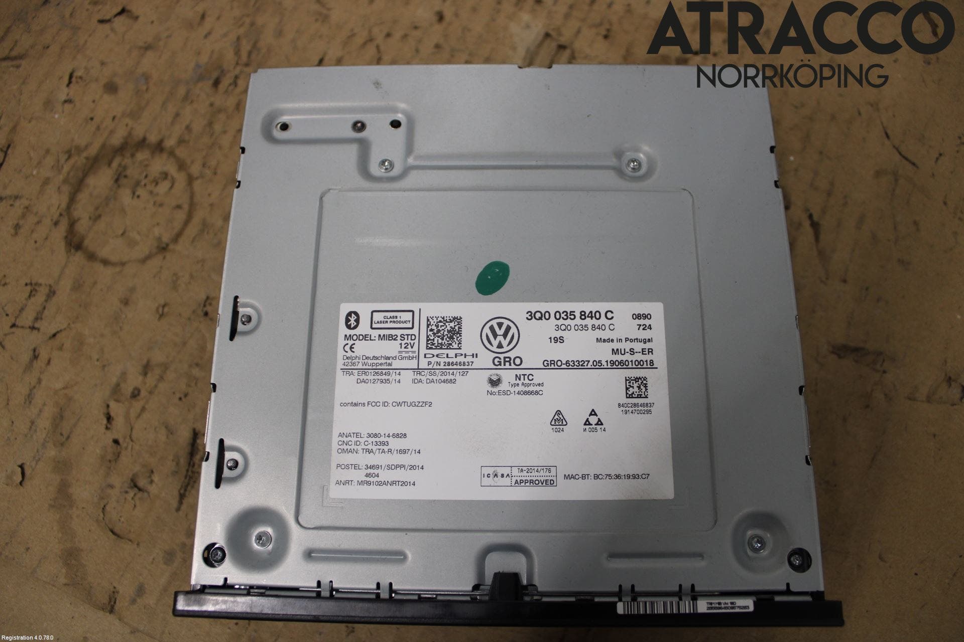 Volkswagen VW GOLF / E-GOLF VII 13-20 Cd Radio - Multimediapanel