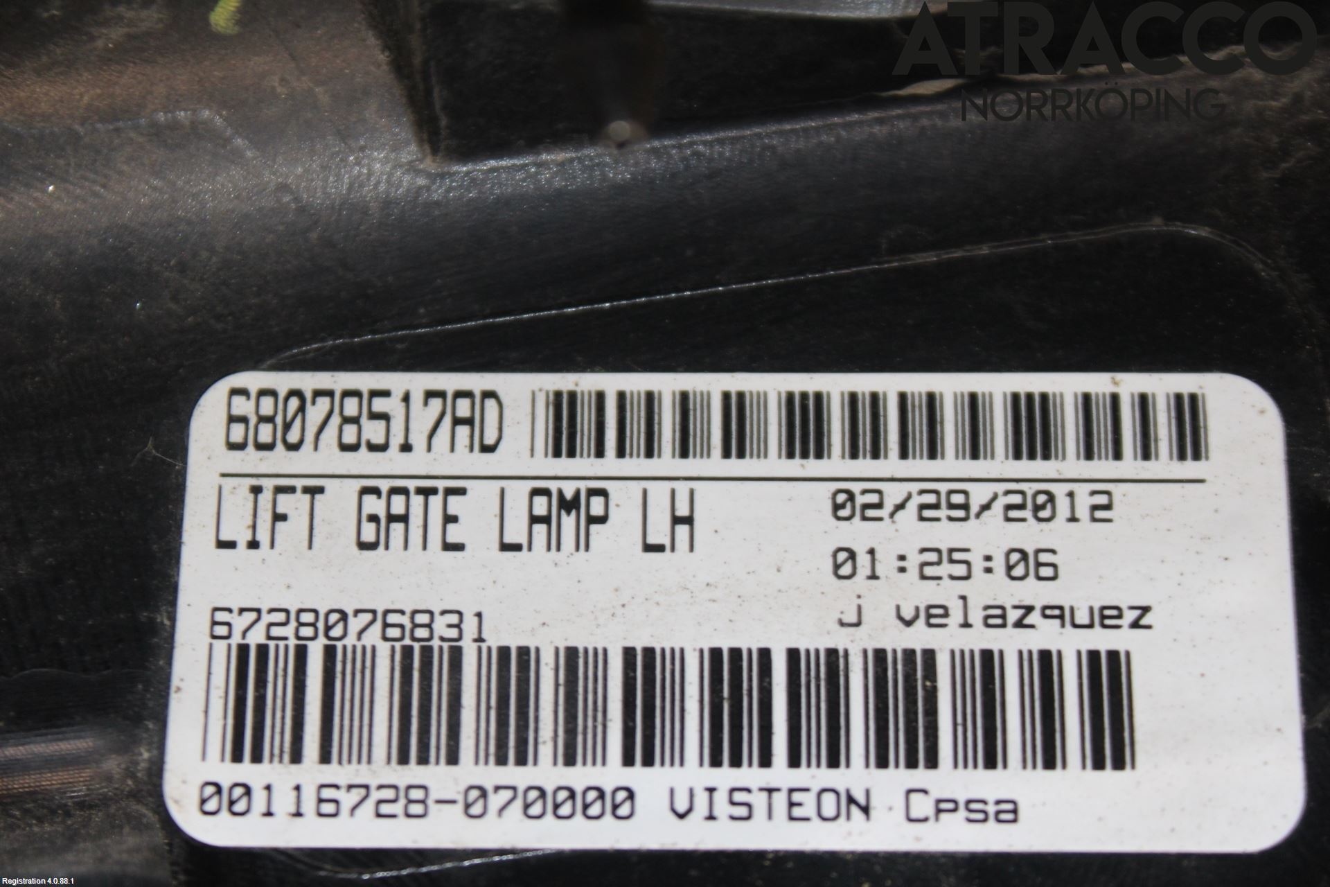 Fiat FREEMONT Bakljus Lucka Vä