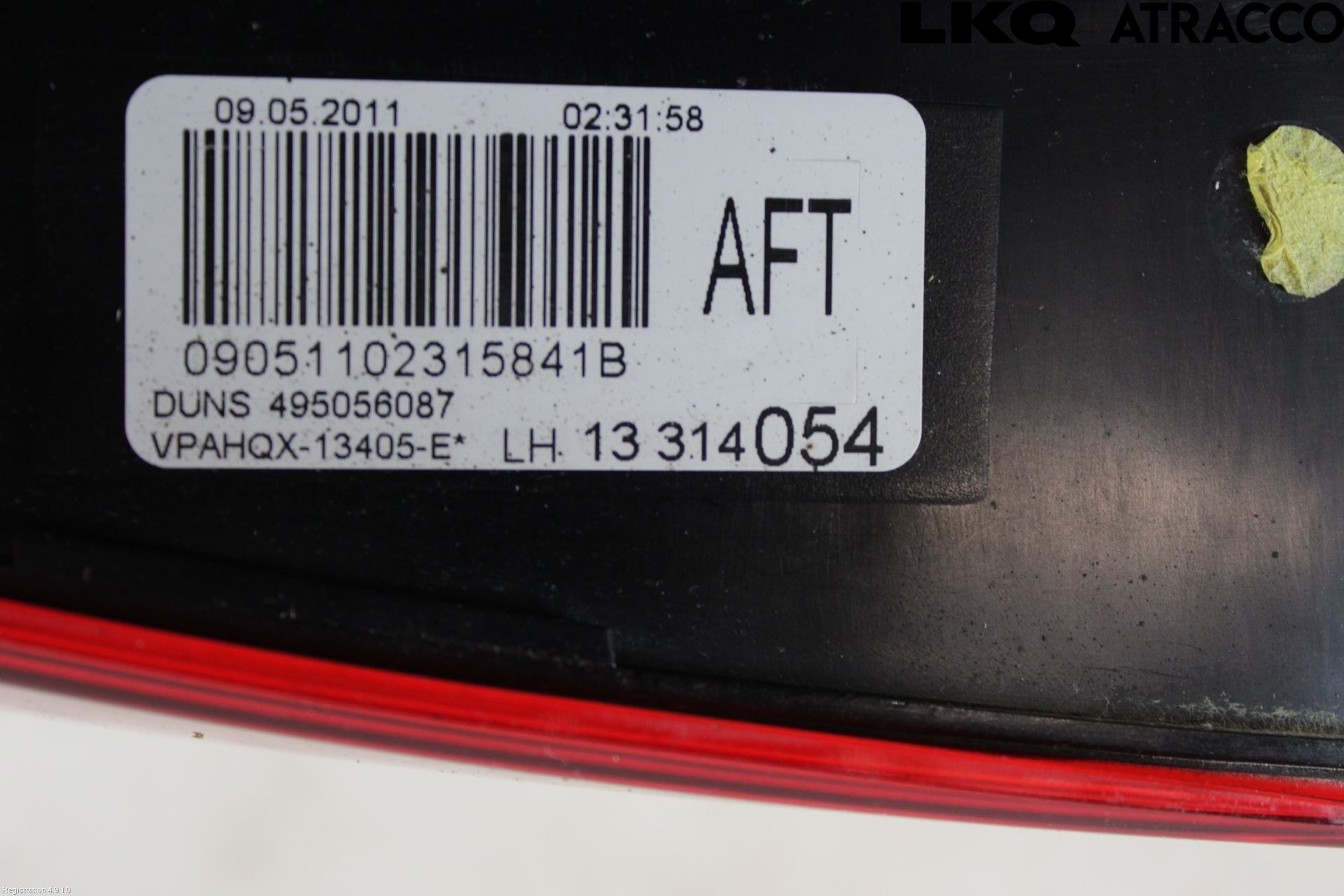Opel ASTRA J 10-15 Bakljus Lucka Vä