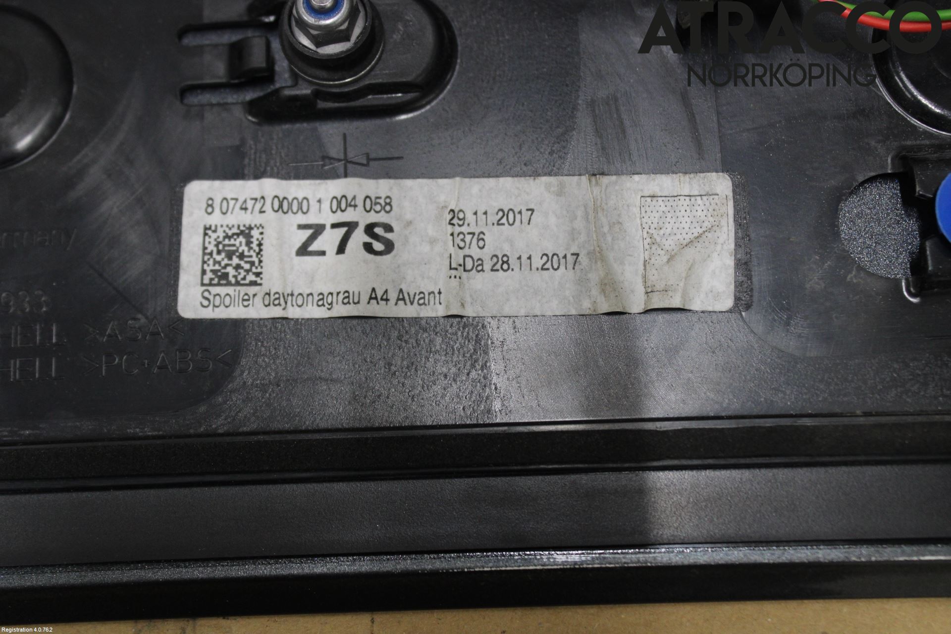 Audi A4/S4 B9 16-19 Spoiler Baklucka