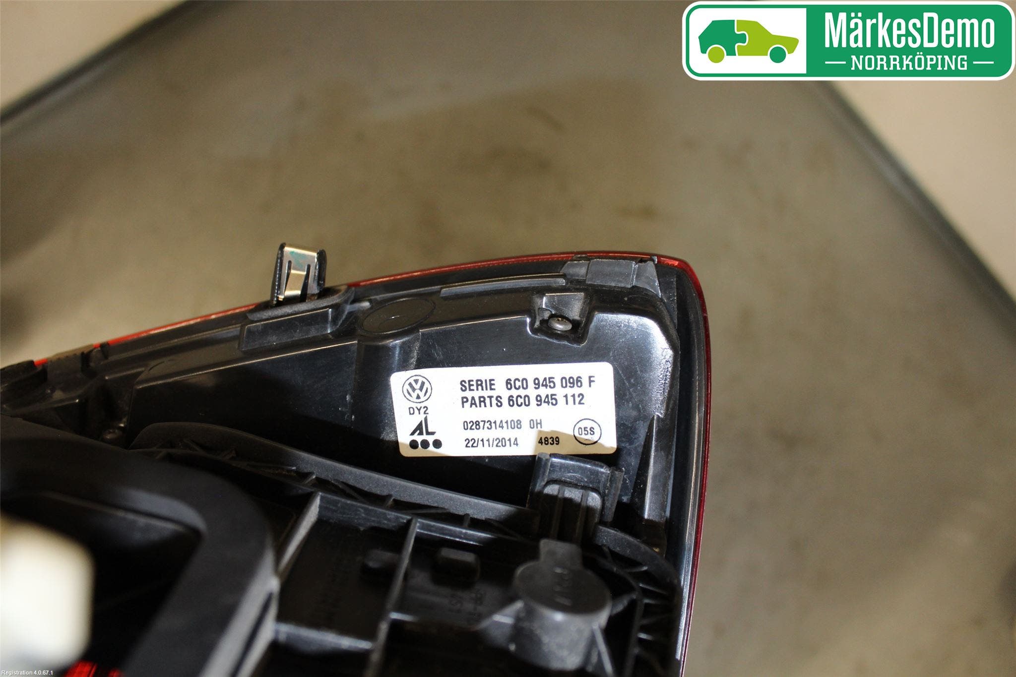 Volkswagen VW POLO 10-17 Bakljus Höger