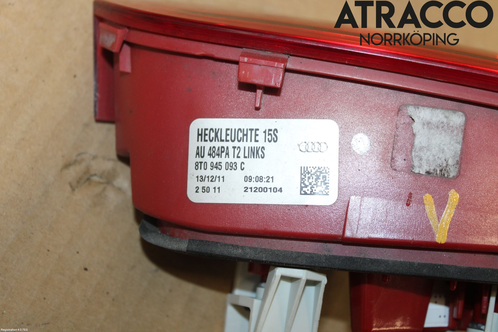 Audi A5 07-16 Bakljus Lucka Vä