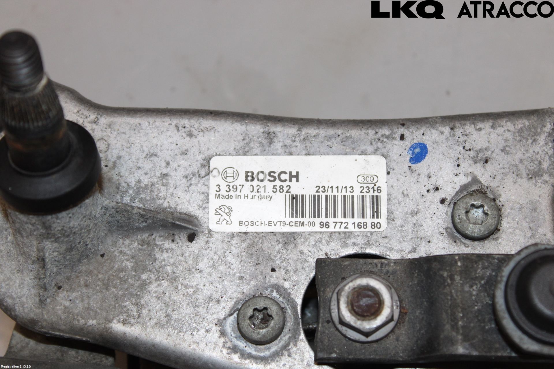 Peugeot 308 14-21 Torkarmekanism Vindruta