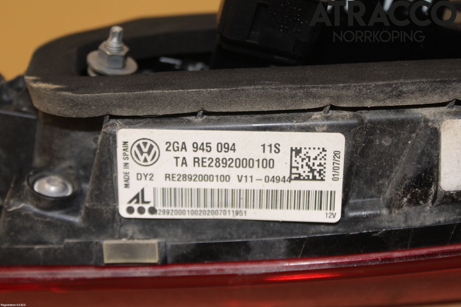 Volkswagen VW T-ROC 18- Bakljus Lucka Hö