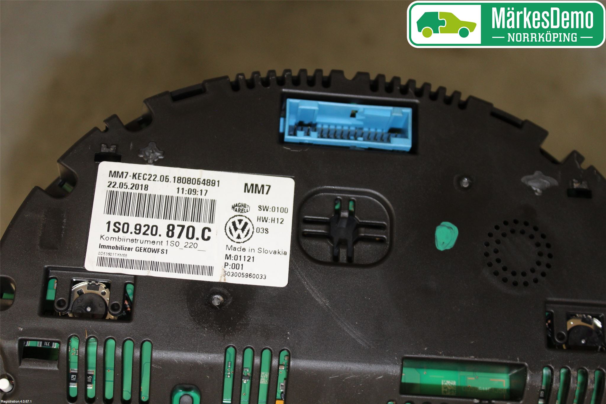 Volkswagen VW UP! / E-UP! Instrument Komb