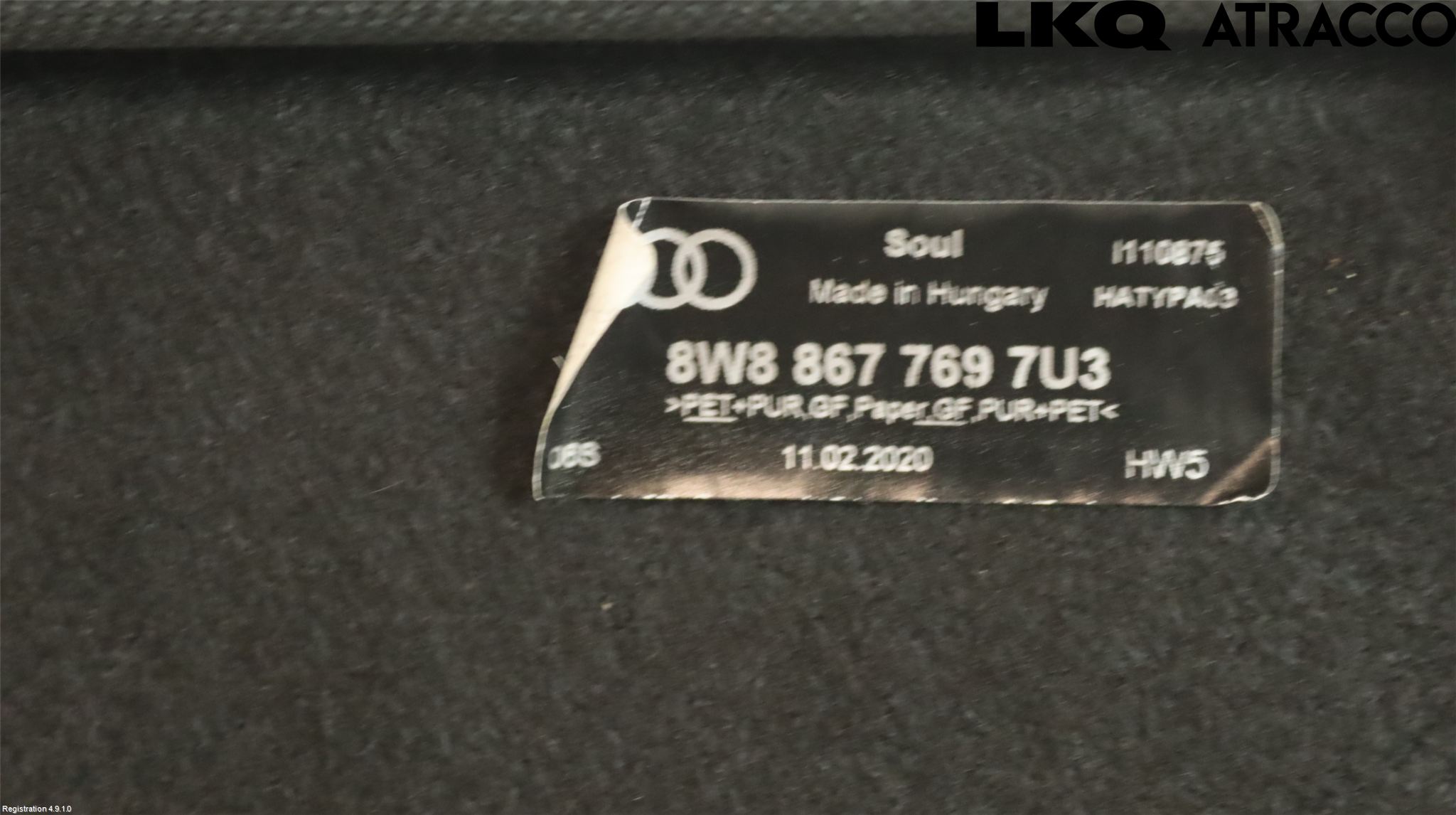 Audi A5 17- Inrbagagerumklädsel-Golv