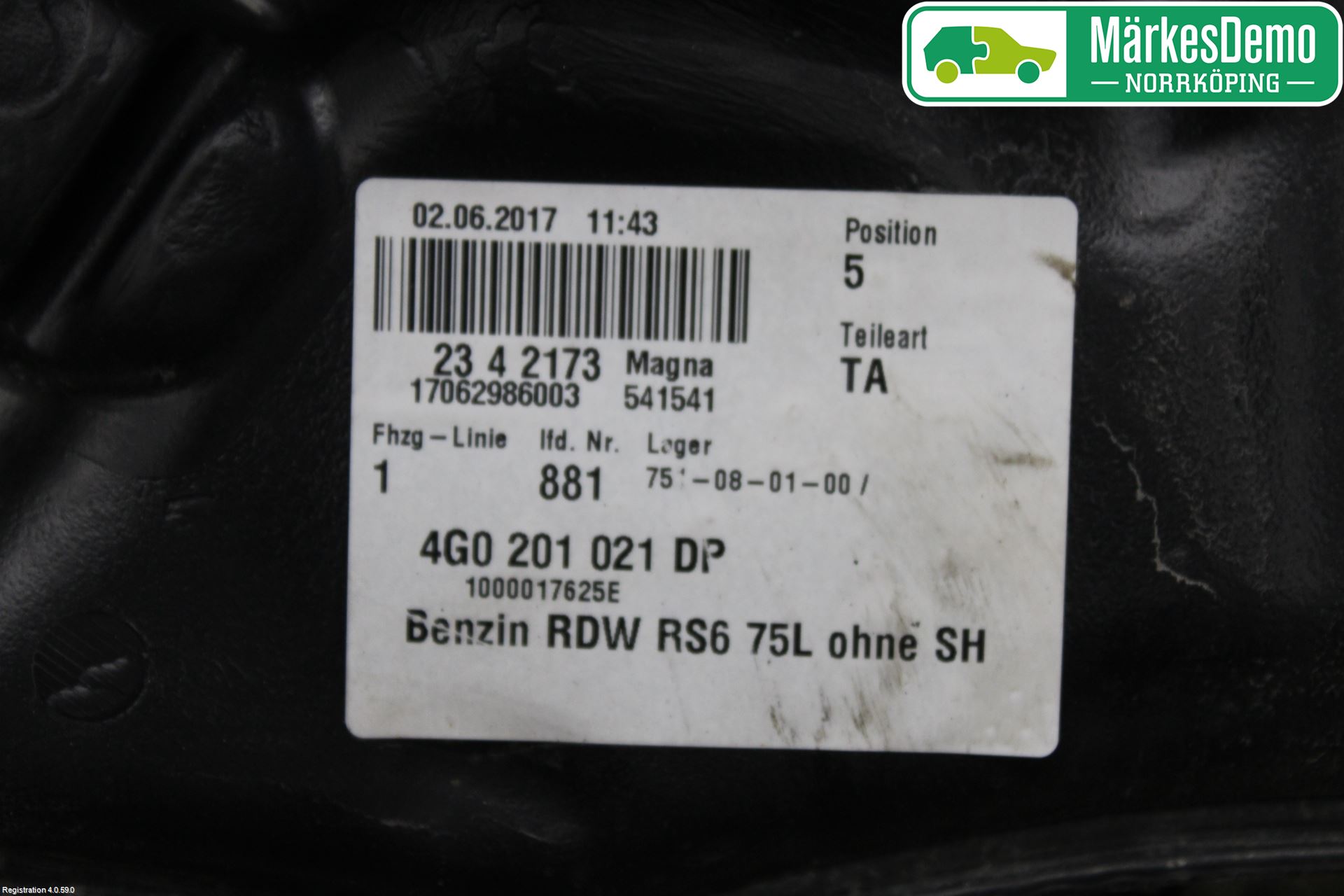 Audi A6/S6 4G 11-18 Bränsletank Insprutning