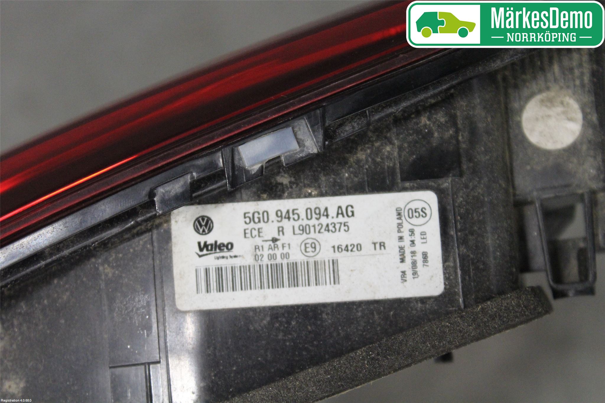 Volkswagen VW GOLF / E-GOLF VII 13-20 Bakljus Lucka Hö