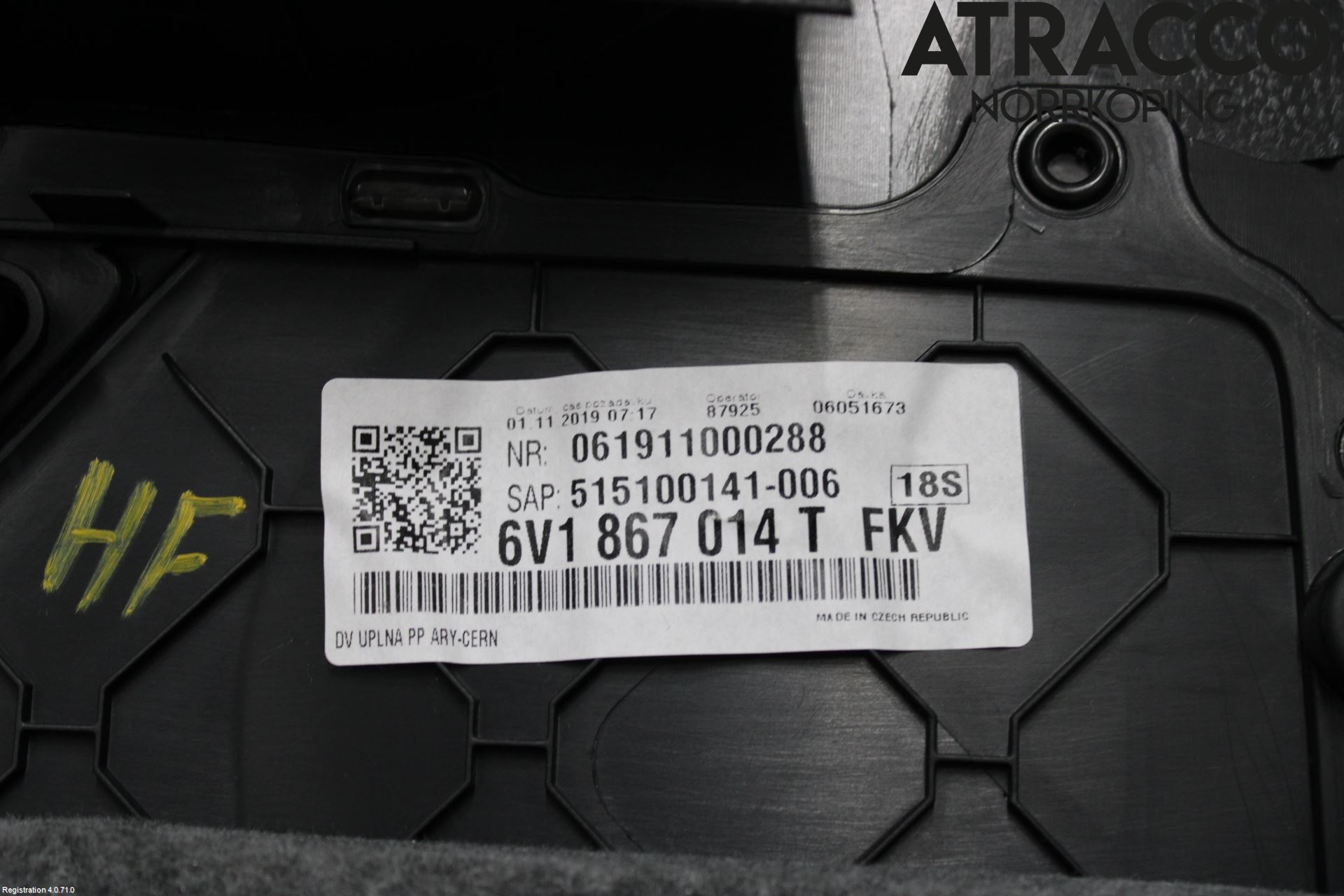 Skoda FABIA 15-21 Dörrklädsel Hö