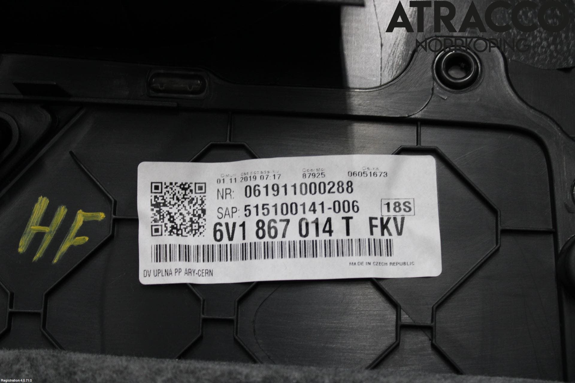 Skoda FABIA 15-21 Dörrklädsel Hö