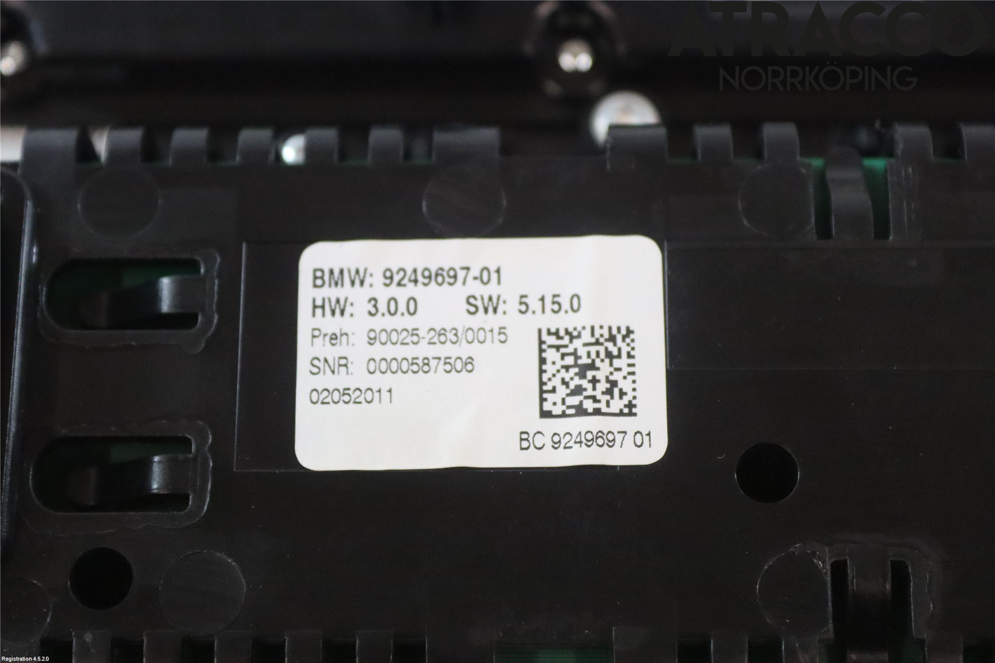 BMW 5 F10/F11/F18 09-17 Värmereglage