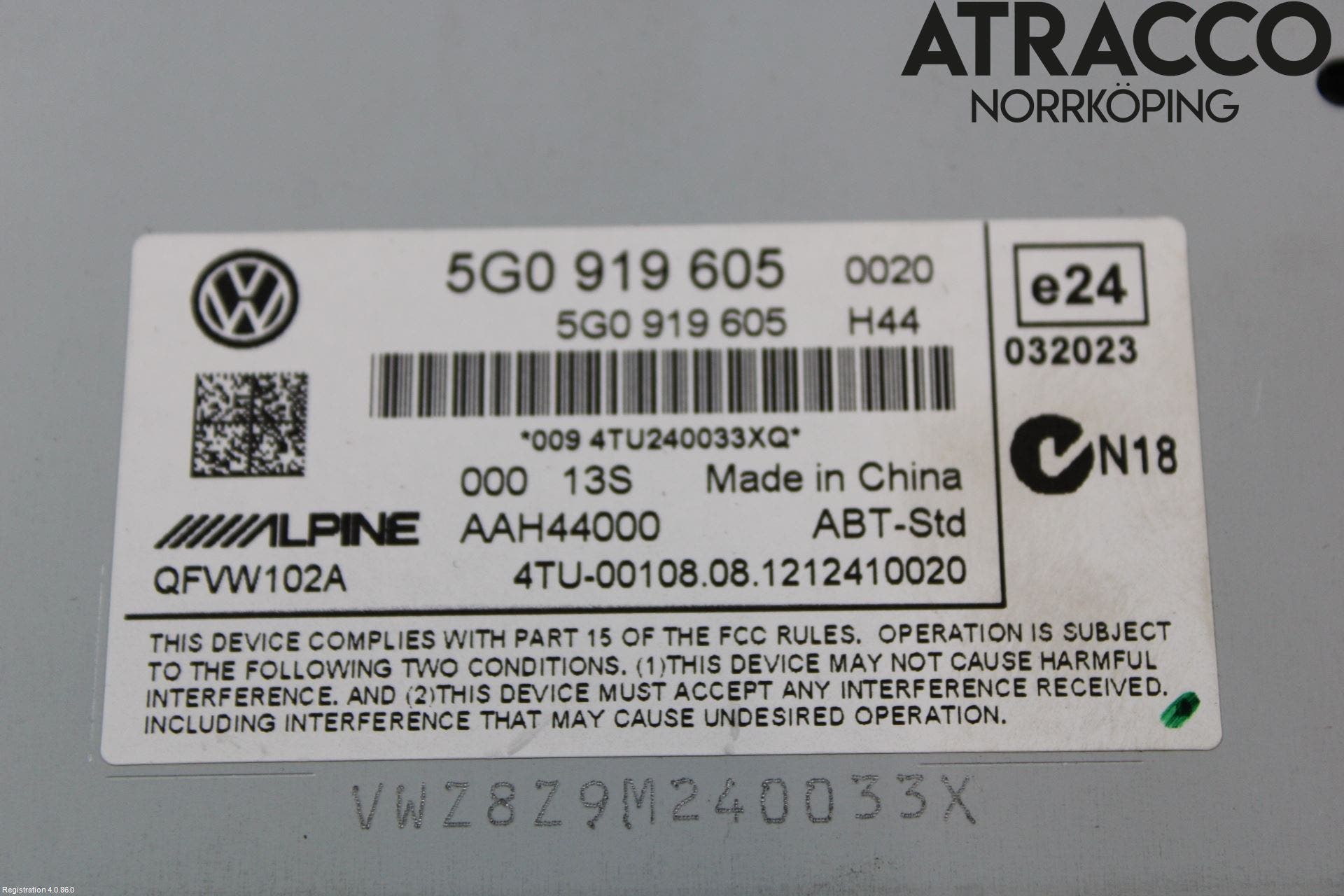 Volkswagen VW GOLF / E-GOLF VII 13-20 Multifunktionsdisplay