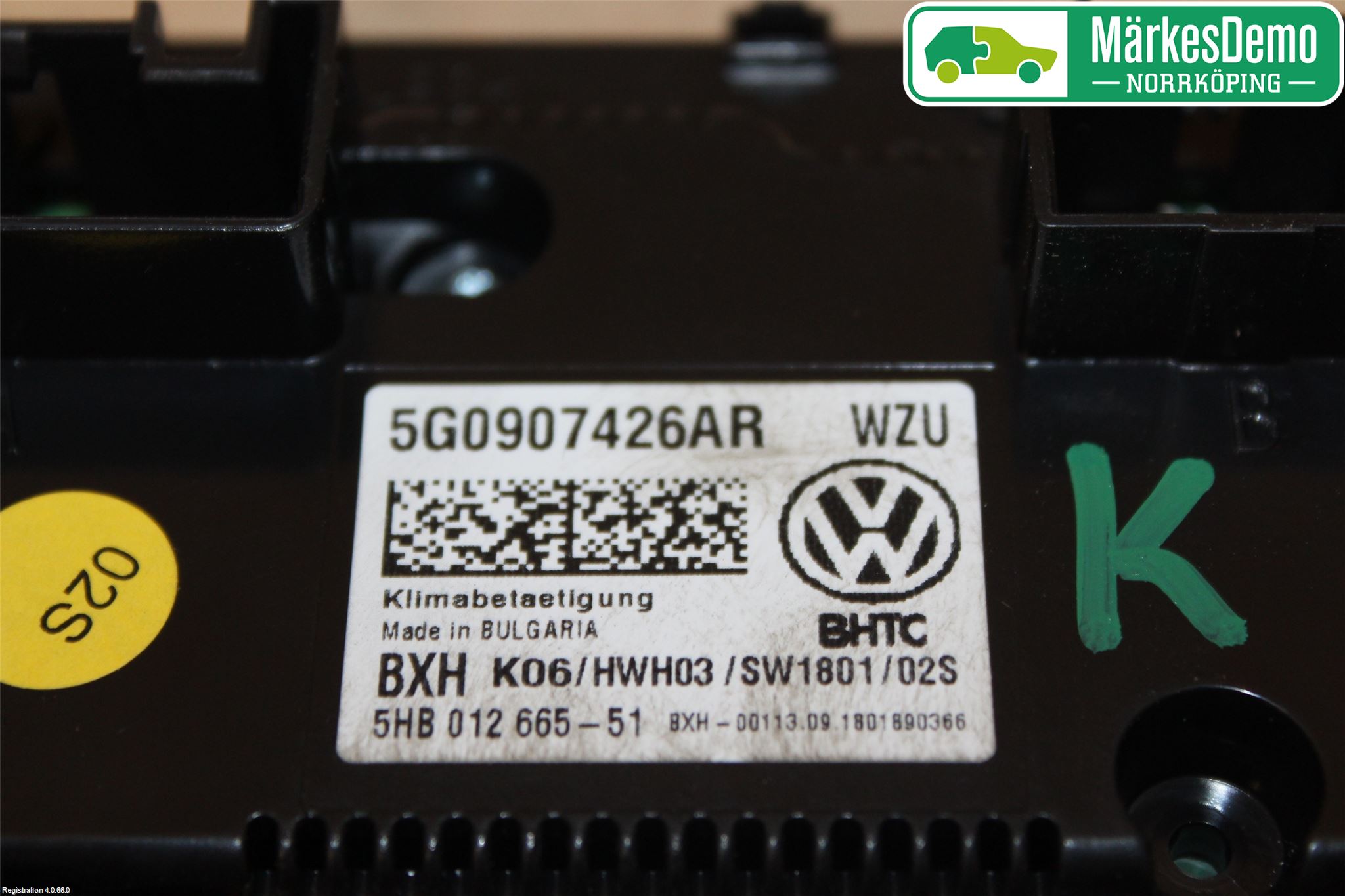 Volkswagen VW GOLF / E-GOLF VII 13-20 Värmereglage