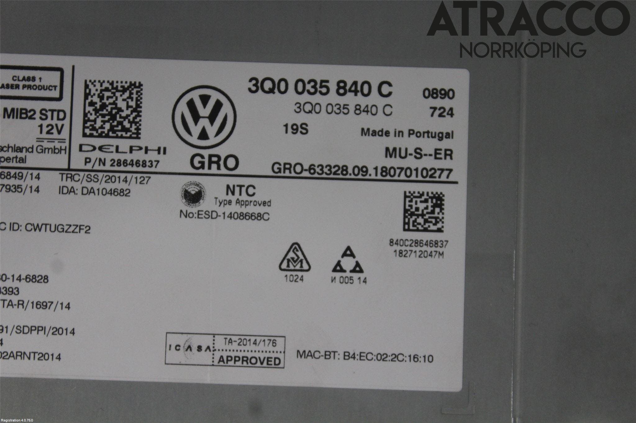 Volkswagen VW PASSAT 15-19 Cd Radio - Multimediapanel