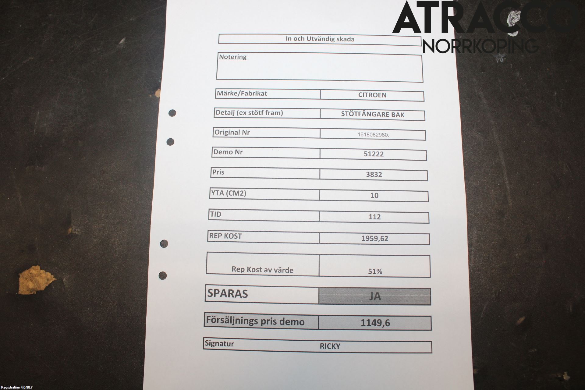 Citroen COTROEN C3 17-24 Stötfångarbeklädnad Bak