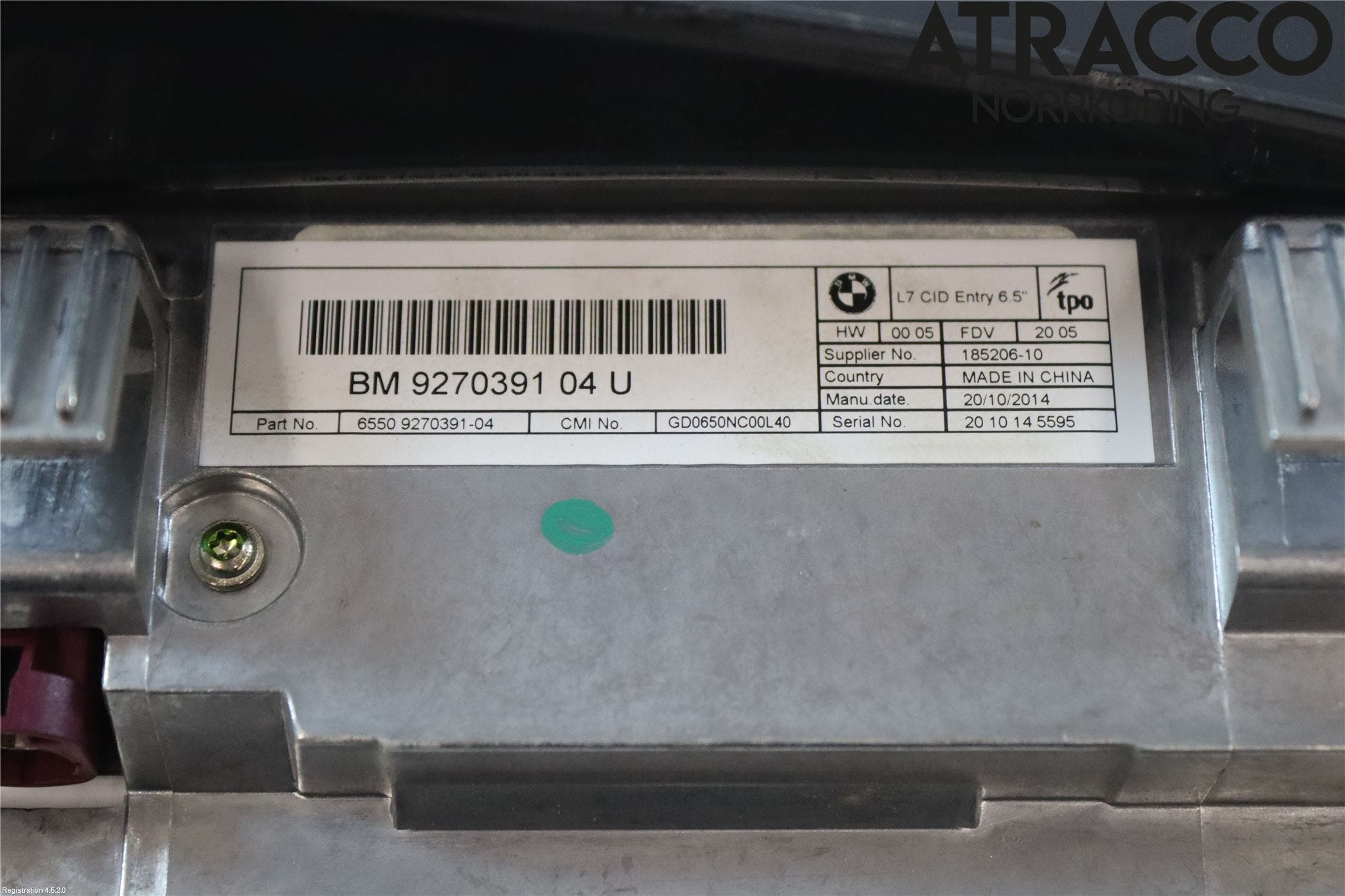 BMW 1 F20/F21 11-19 Bildskärm