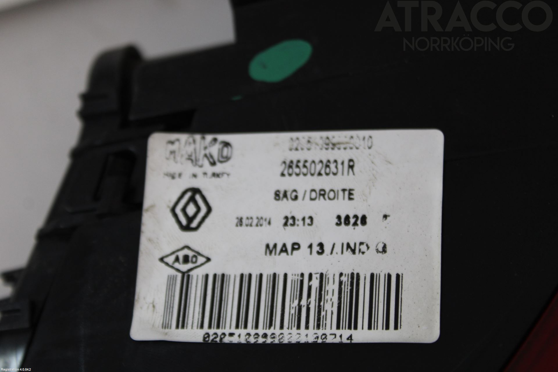 Renault CLIO IV 12-16 Bakljus Höger