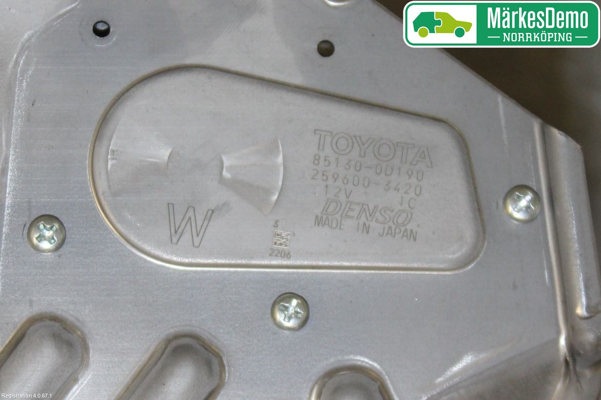 Toyota YARIS XP130 15-20 Torkarmotor Baklucka