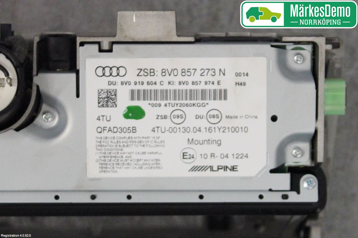 Audi A3/S3 8V 13-20 Bildskärm