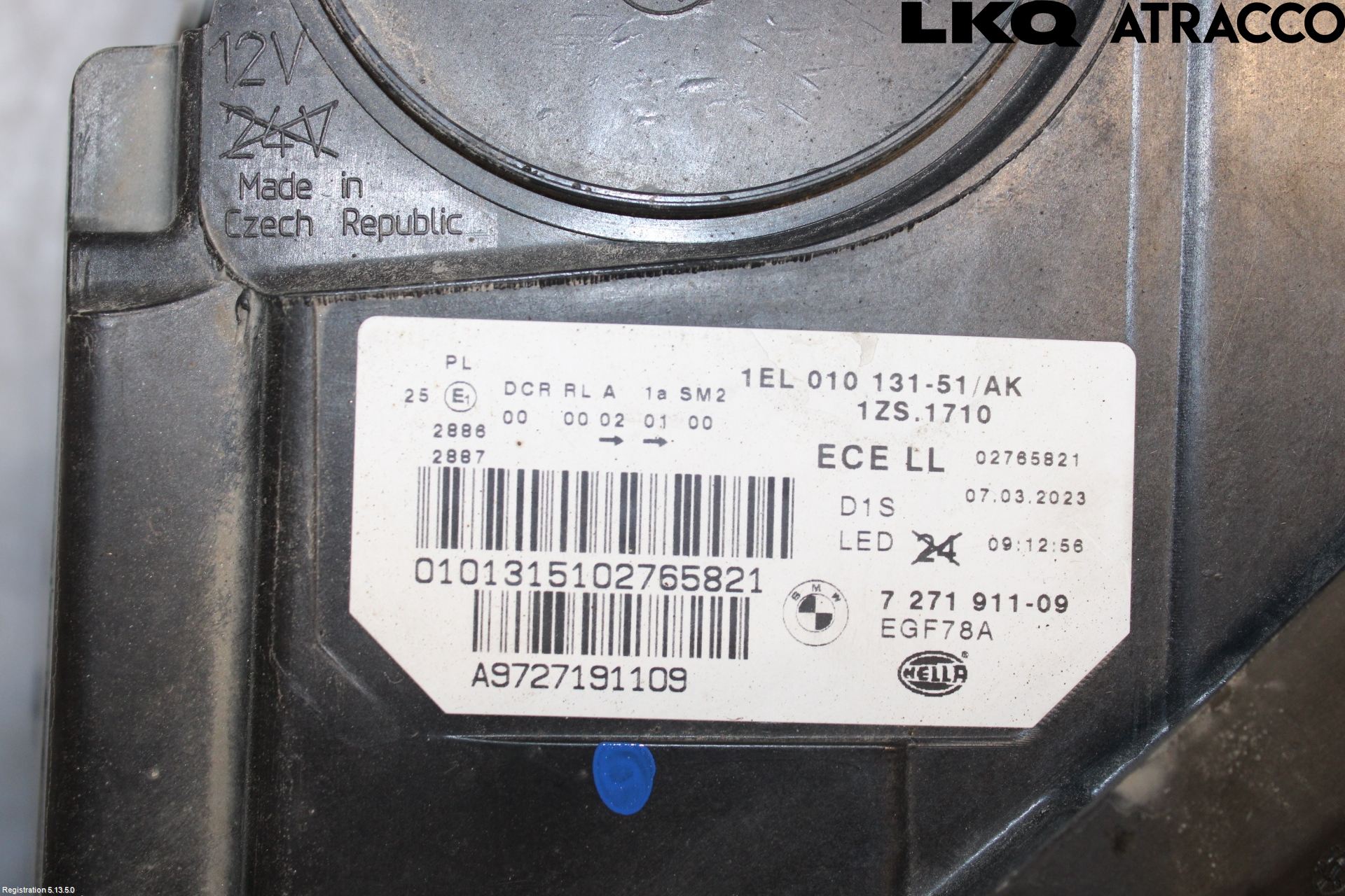BMW 5 F10/F11/F18 09-17 Strålkastare Vänster