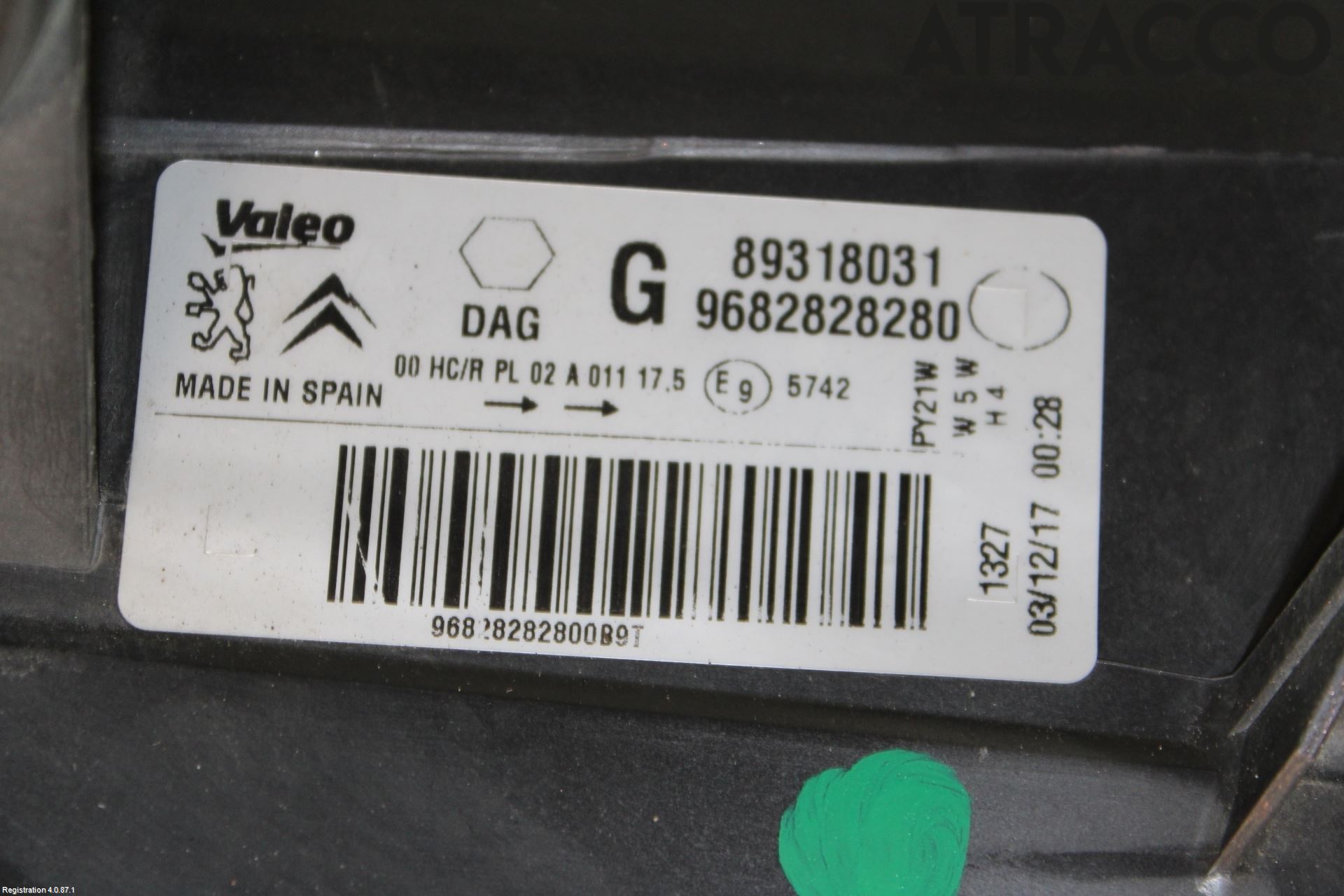 Peugeot PARTNER 16-18 Strålkastare Vänster