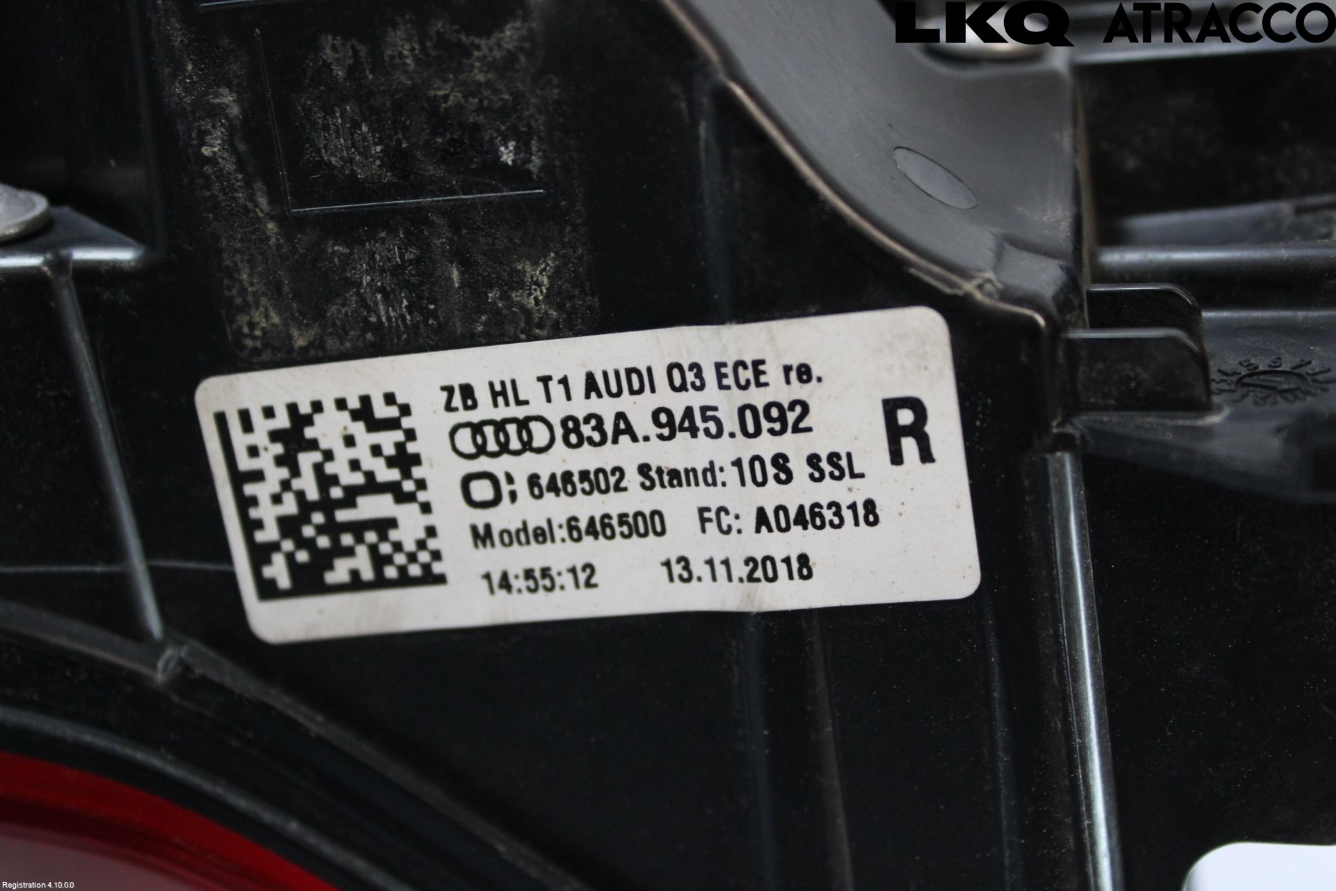 Audi Q3 F3 19- Bakljus Höger