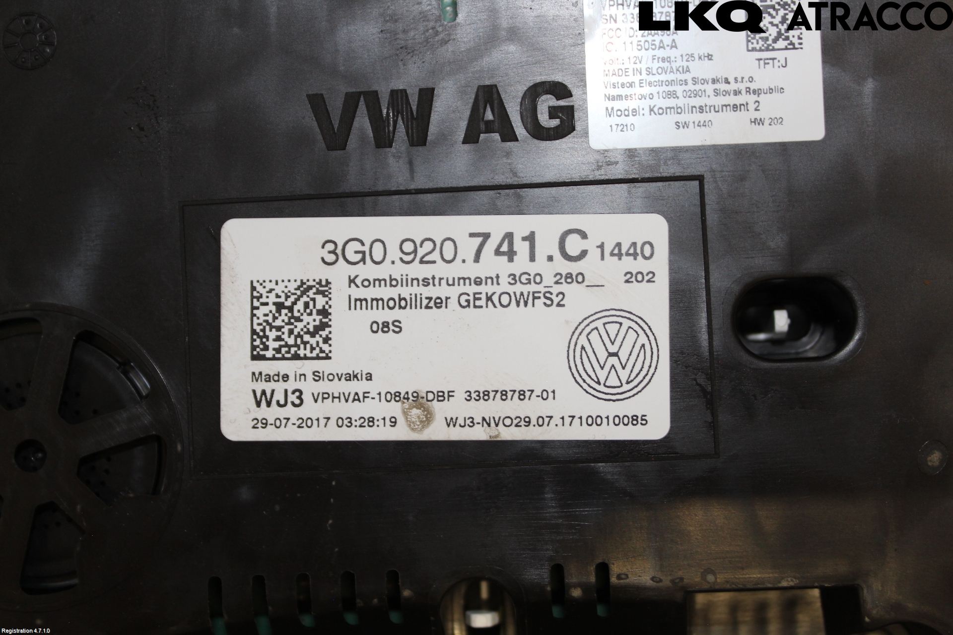 Volkswagen VW PASSAT 15-19 Instrument Komb
