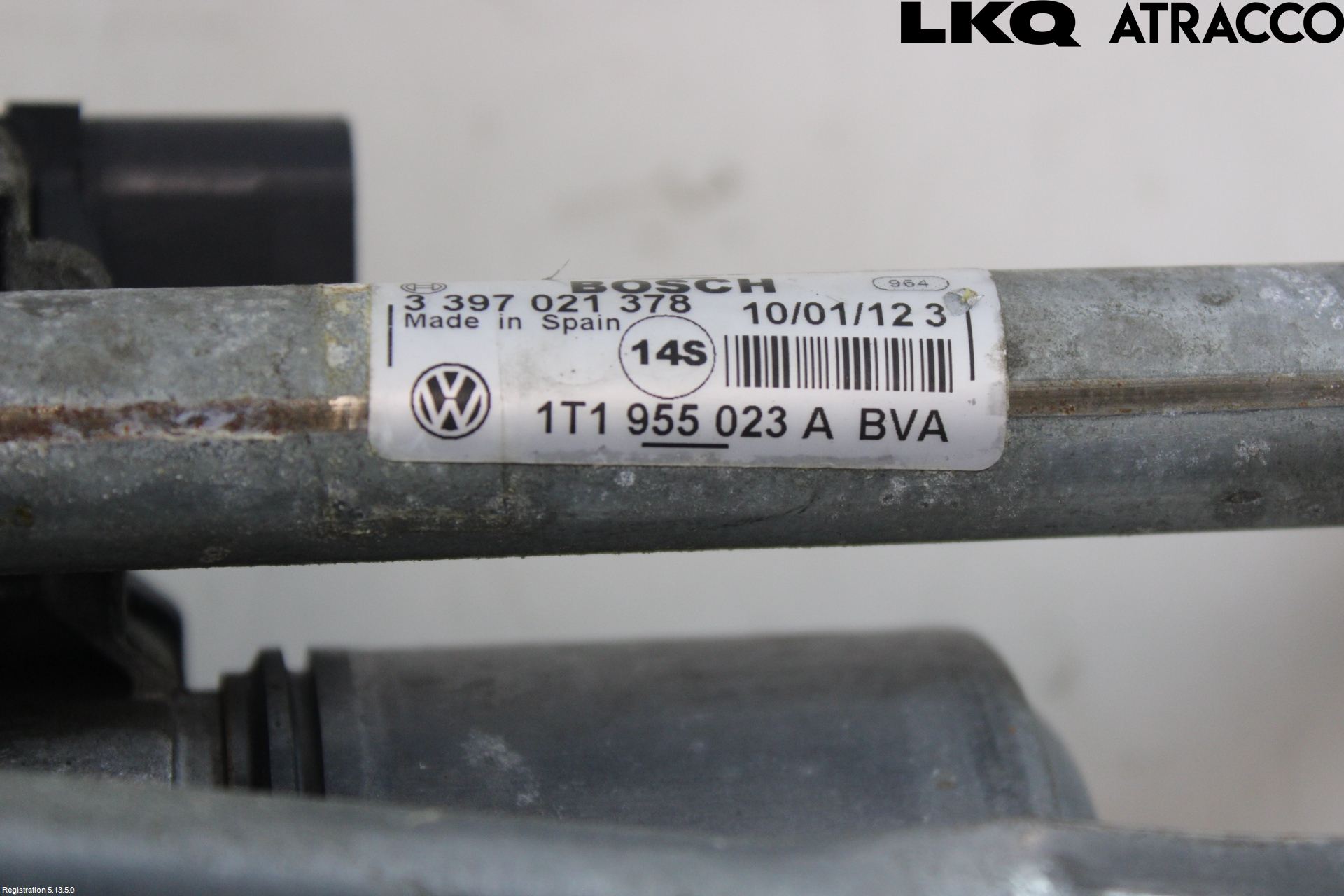 Volkswagen VW TOURAN 10-15 Torkarmekanism Vindruta