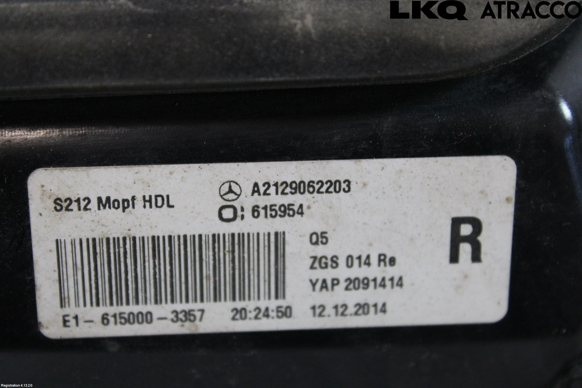 Mercedes-Benz MB E-KLASS (W212) 09-16 Bakljus Lucka Hö