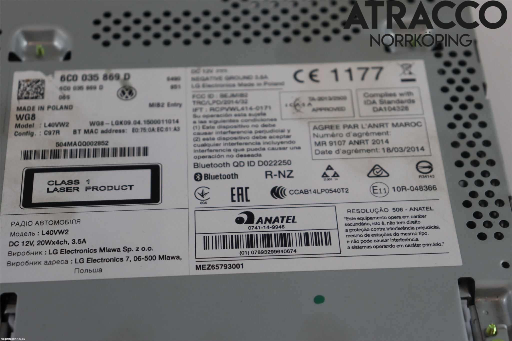 Volkswagen VW POLO 10-17 Cd Radio - Multimediapanel
