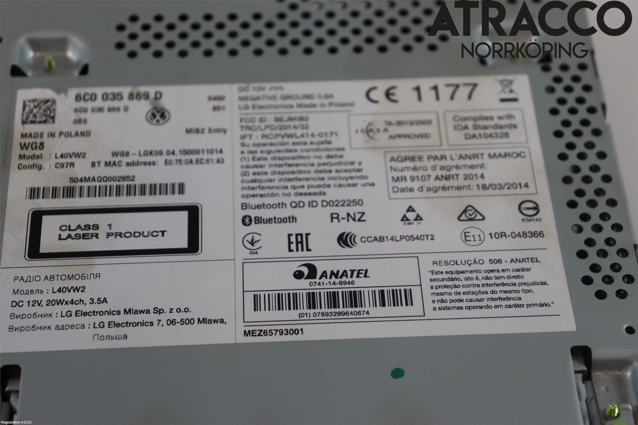 Volkswagen VW POLO 10-17 Cd Radio - Multimediapanel